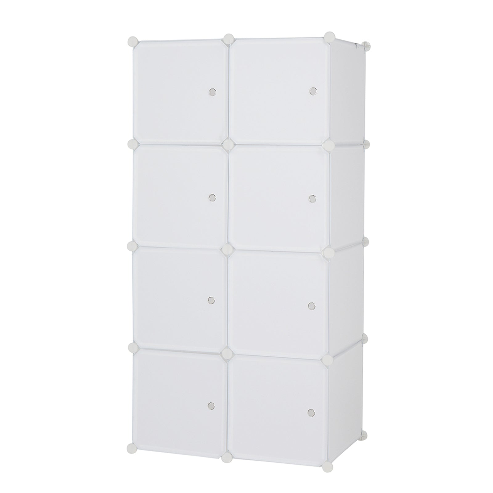 HAOYYE 8 Cube Organizer, Stackable Plastic Cube Storage Shelves, Multifunctional Modular Closet Cabinet with Hanging Rod, White, Durable Space-Saving Storage Solution, Modern Design, Versatile for Home Organization