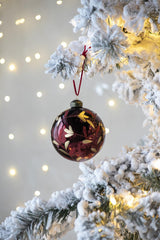 HAOYYE D3.9" Christmas Ball Ornaments, Glass Decorative Hanging Ball Christmas Tree Ornaments for Holiday Party Decorations, Set of 6 Sturdy Space-Saving Heavy Duty Modern Design Adults Dorm Room