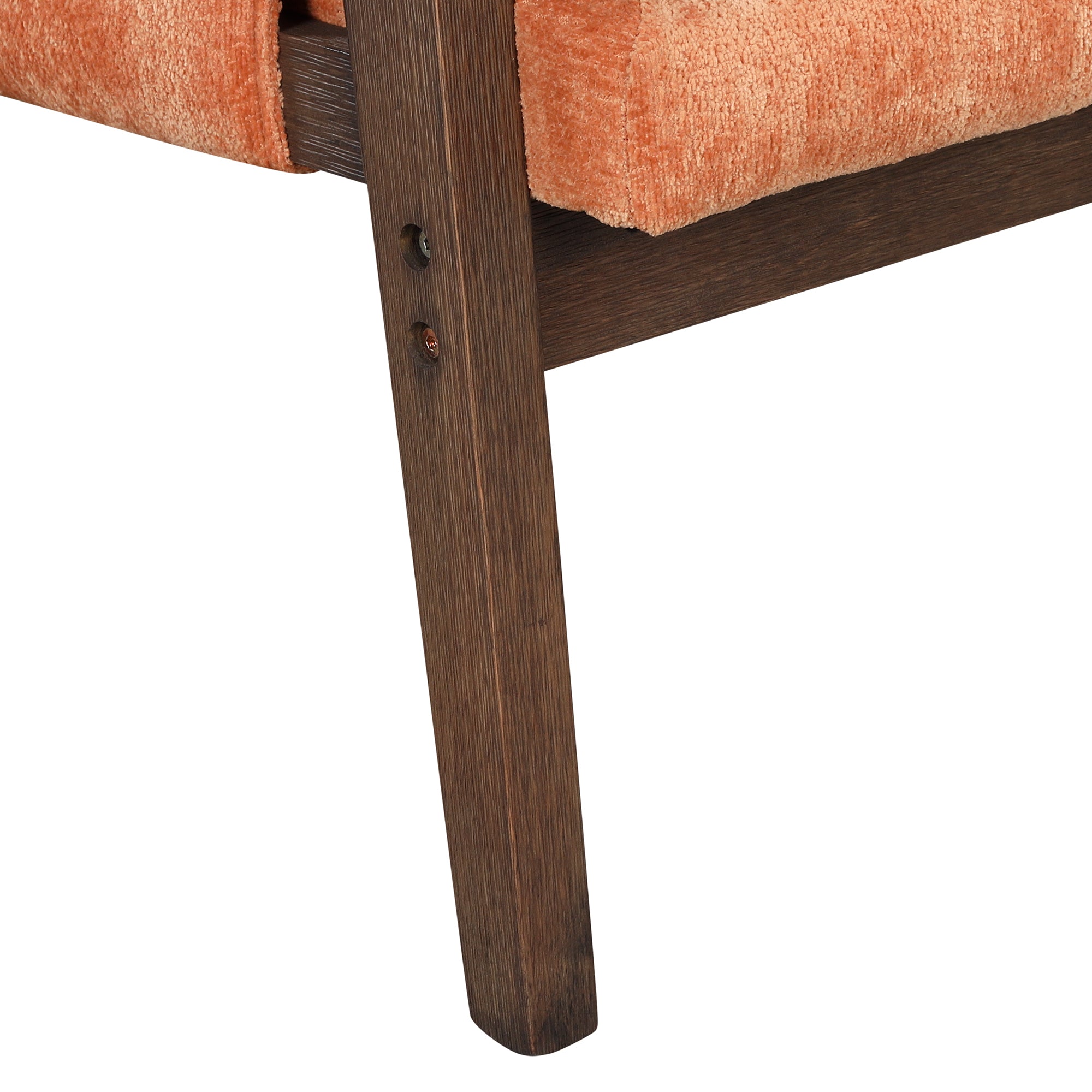 HAOYYE Mid-Century Modern Velvet Accent Chair,Leisure Chair with Solid Wood and Thick Seat Cushion for Living Room,Bedroom,Studio,Orange Sturdy Space-Saving Heavy Duty Modern Design Adults Dorm Room