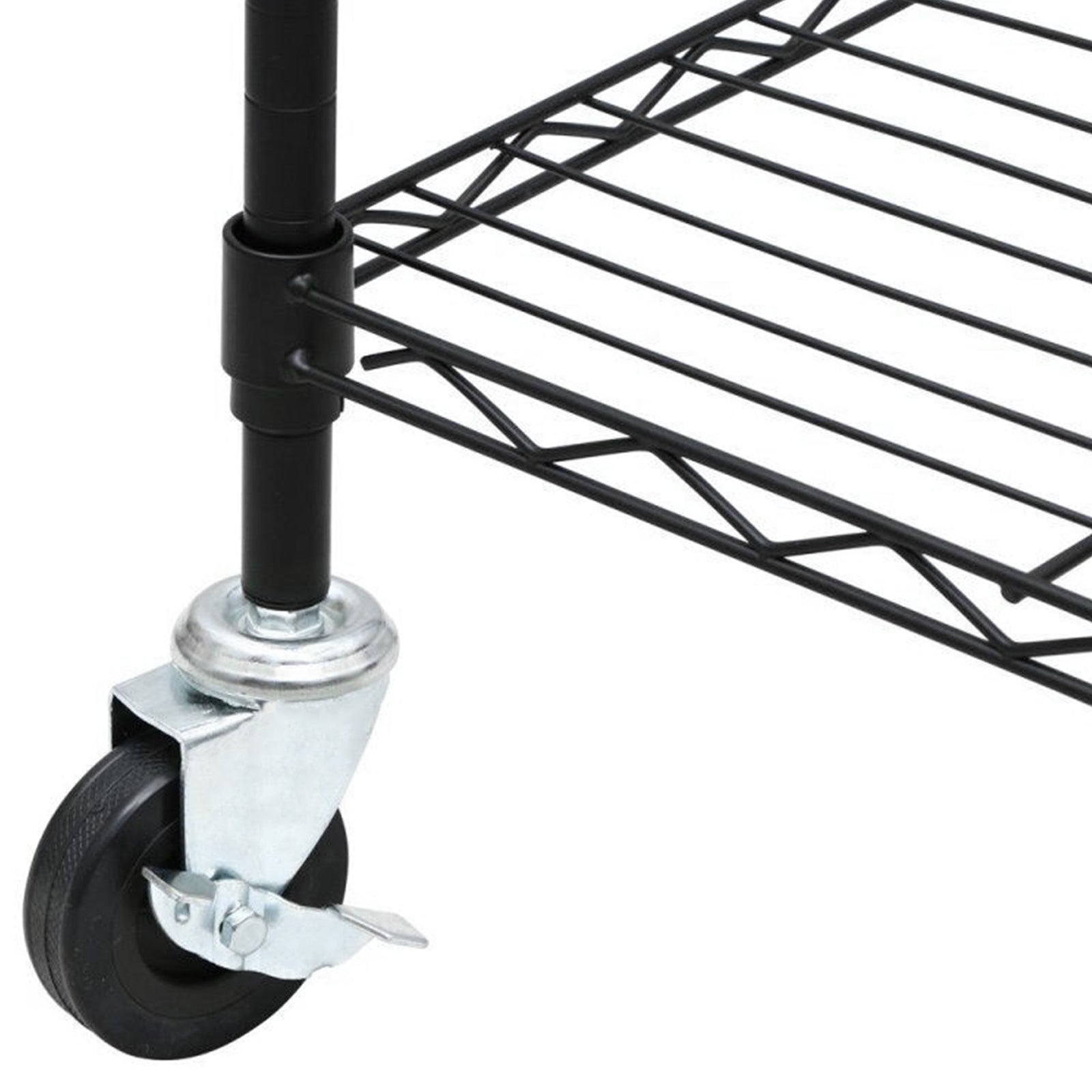 HAOYYE 5-Tier Heavy Duty Metal Storage Rack Adjustable Wire Shelving Unit with Wheels NSF-Certified Freestanding Steel Organizer Rolling Utility Shelf for Pantry Kitchen Garage Office Basement Laundry Room Black Space-Saving Design