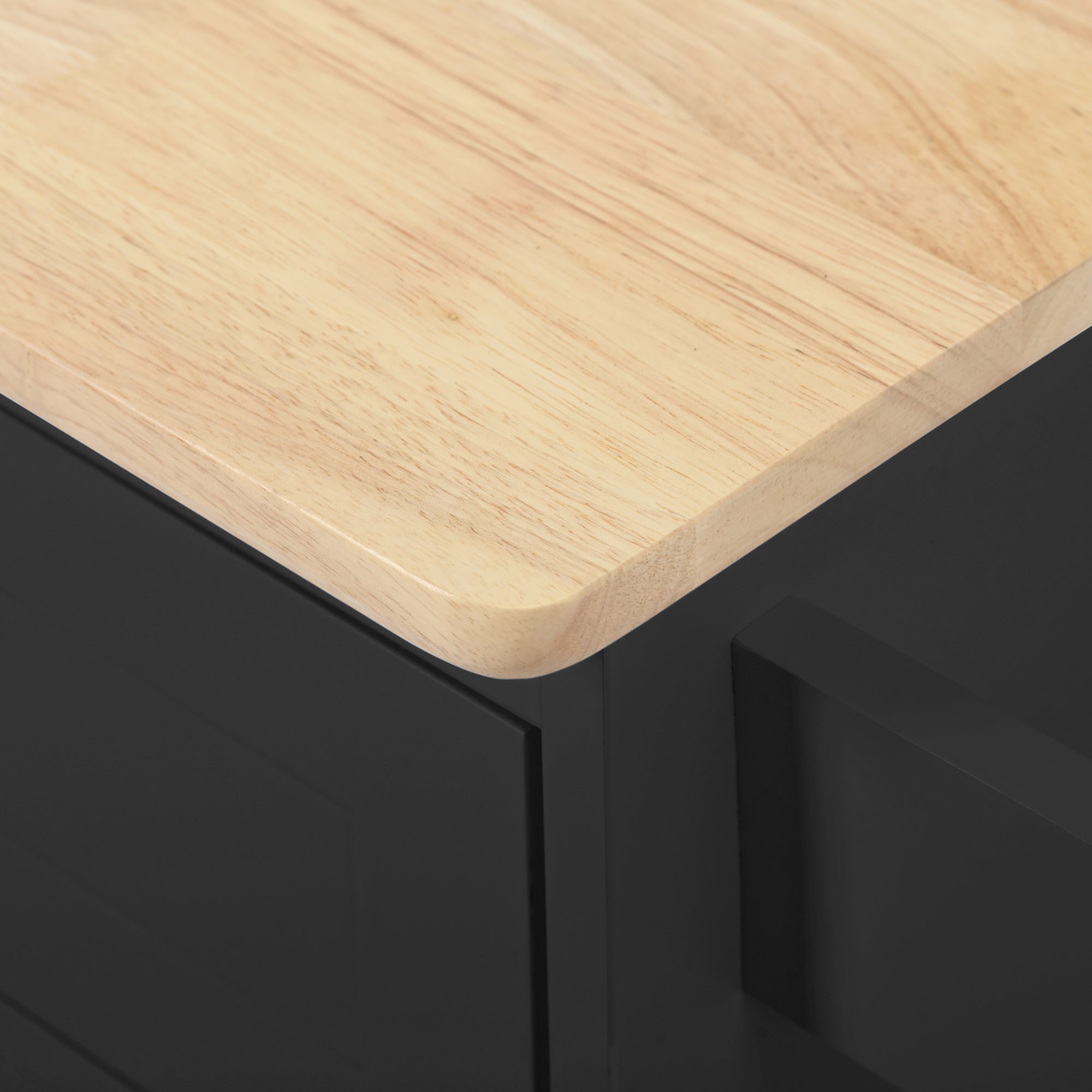 HAOYYE Kitchen Island with Power Outlet, Drop Leaf, Rubber Wood Top, Wine Rack, and Adjustable Storage. Black Kitchen Storage Island on Wheels, Ideal for Home, Kitchen, and Dining Room