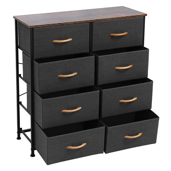 HAOYYE 4-Tier Wide Drawer Dresser with 8 Fabric Drawers, Sturdy Metal Frame & Wooden Tabletop, Modern Storage Cabinet for Closets, Dorm Rooms, Hallways, or Bedrooms – Durable, Space-Saving, Practical Organization Solution for Everyday Use