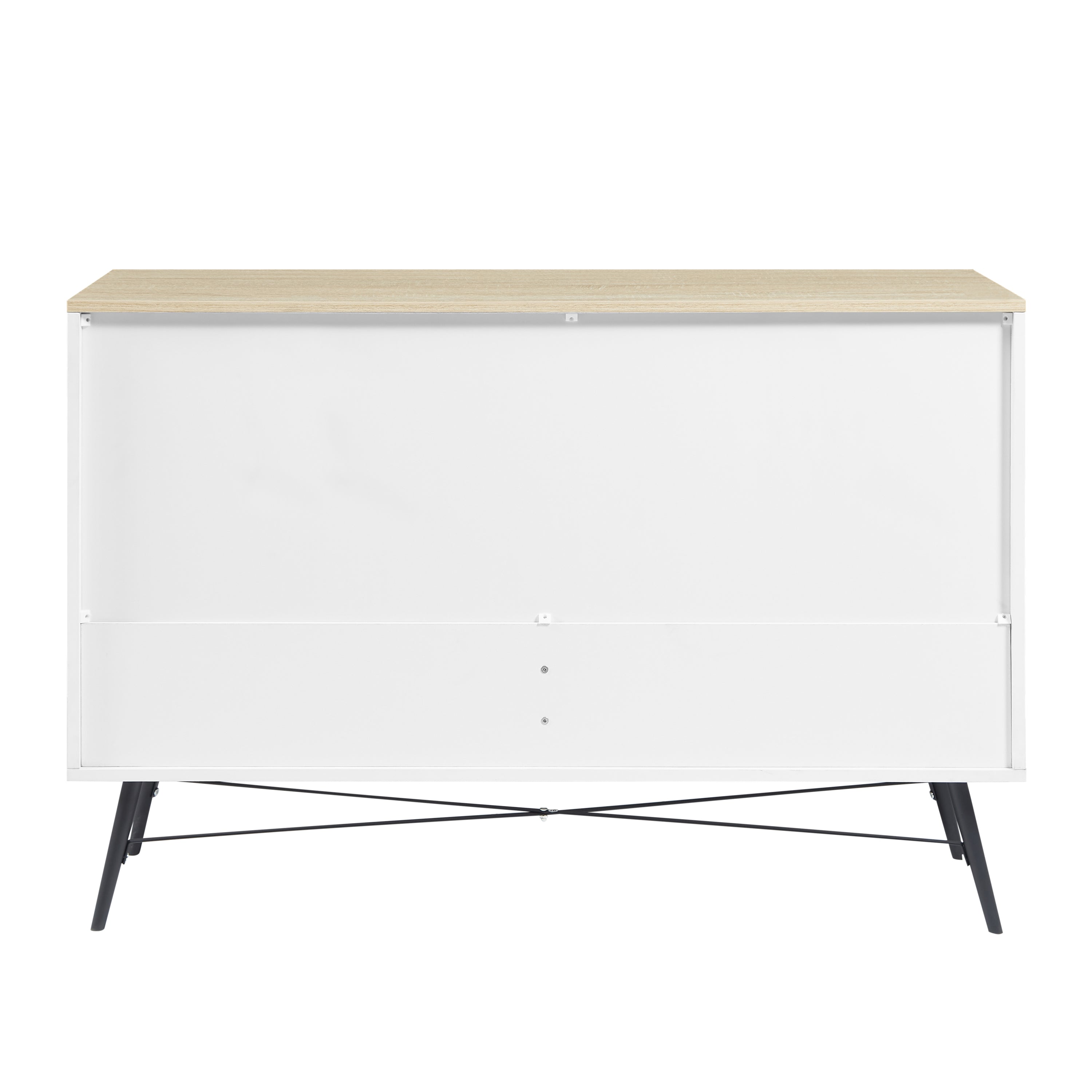 HAOYYE Modern 6-Drawer Dresser for Bedroom, Sturdy White & Oak Wood Chest of Drawers, Deep Storage for Living Room and Closet, Space-Saving Design
