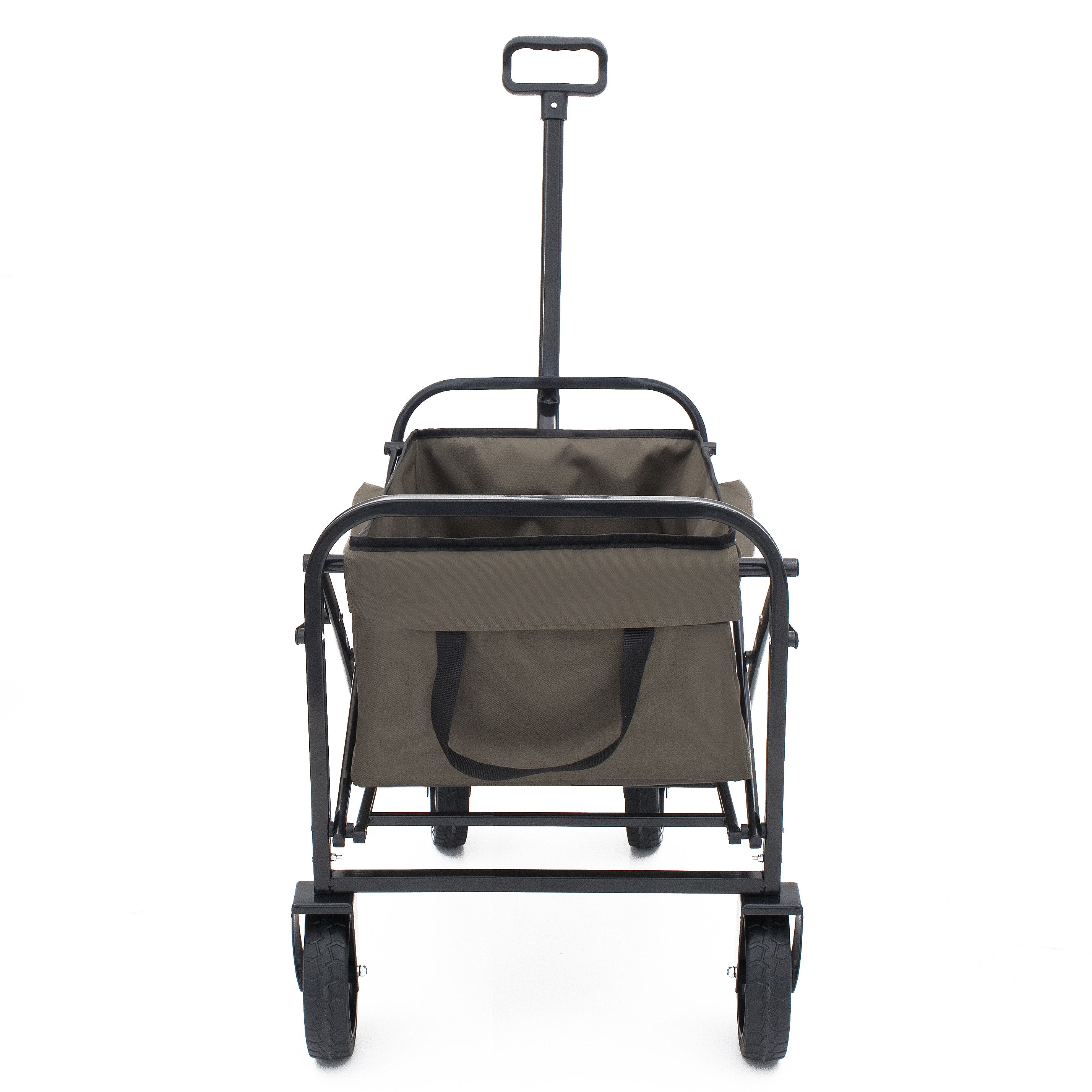 HAOYYE Multi-Use Collapsible Foldable Wagon Cart with Heavy Duty Frame, Utility Wagon for Camping and Grocery Shopping, Includes 3-Piece Plastic Liner Bag and Cover, Durable Beach Cart in Olive Green
