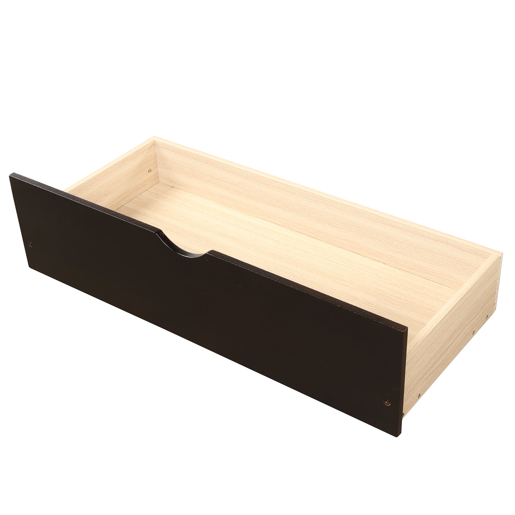 HAOYYE Platform Storage Bed, Twin Size Frame with Two Drawers on Wheels, Espresso, Sturdy Space-Saving Design, Heavy Duty Construction, Easy Assembly, Durable and Stylish Home Furniture