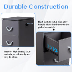 HAOYYE Hair Salon Rolling Cart with Zinc Alloy Handle 3 Drawers 4 Wheels and Built-in Air Duct Frame Gray Professional Trolley Storage Organizer for Beauty Barber Spa Studio Durable Modern Design