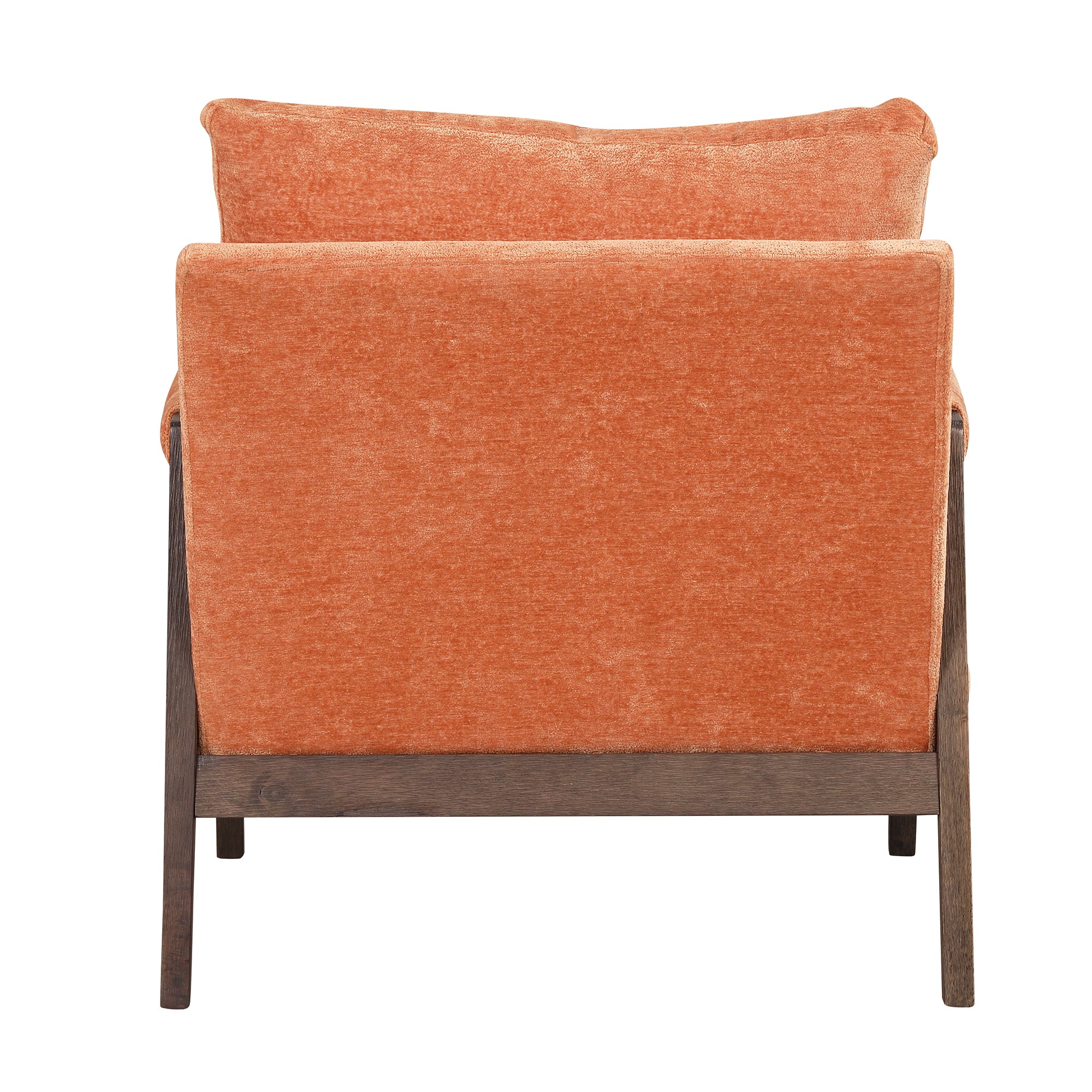 HAOYYE Mid-Century Modern Velvet Accent Chair,Leisure Chair with Solid Wood and Thick Seat Cushion for Living Room,Bedroom,Studio,Orange Sturdy Space-Saving Heavy Duty Modern Design Adults Dorm Room
