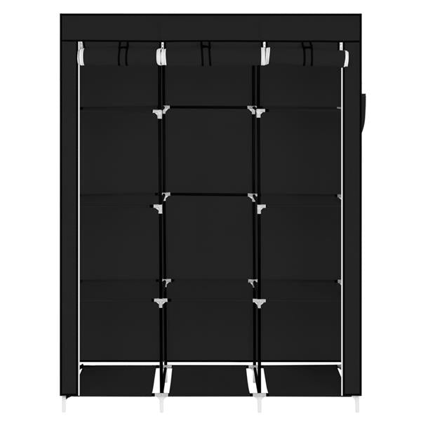 HAOYYE 67" Portable Closet Organizer with 10 Shelves, Easy to Assemble, Durable Black Space-Saving Wardrobe Storage for Clothes, Shoes, and Accessories, Modern Design for Bedroom, Closet, and Living Room