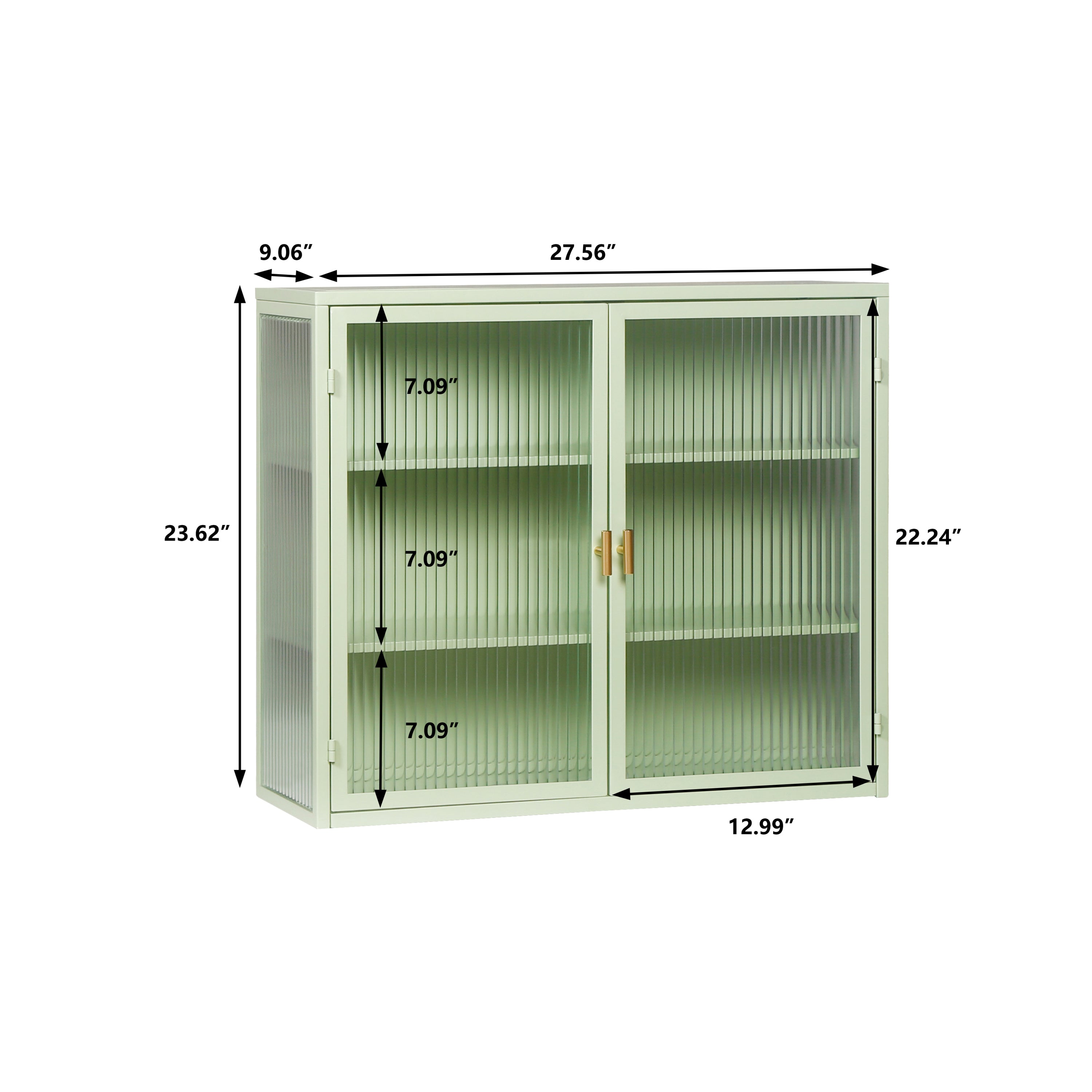 HAOYYE 27.56"Glass Doors Modern Two-door Wall Cabinet with Featuring Three-tier Storage for Entryway Living Room Bathroom Dining Room,Mint Green Sturdy Space-Saving Heavy Duty Modern Design Adults