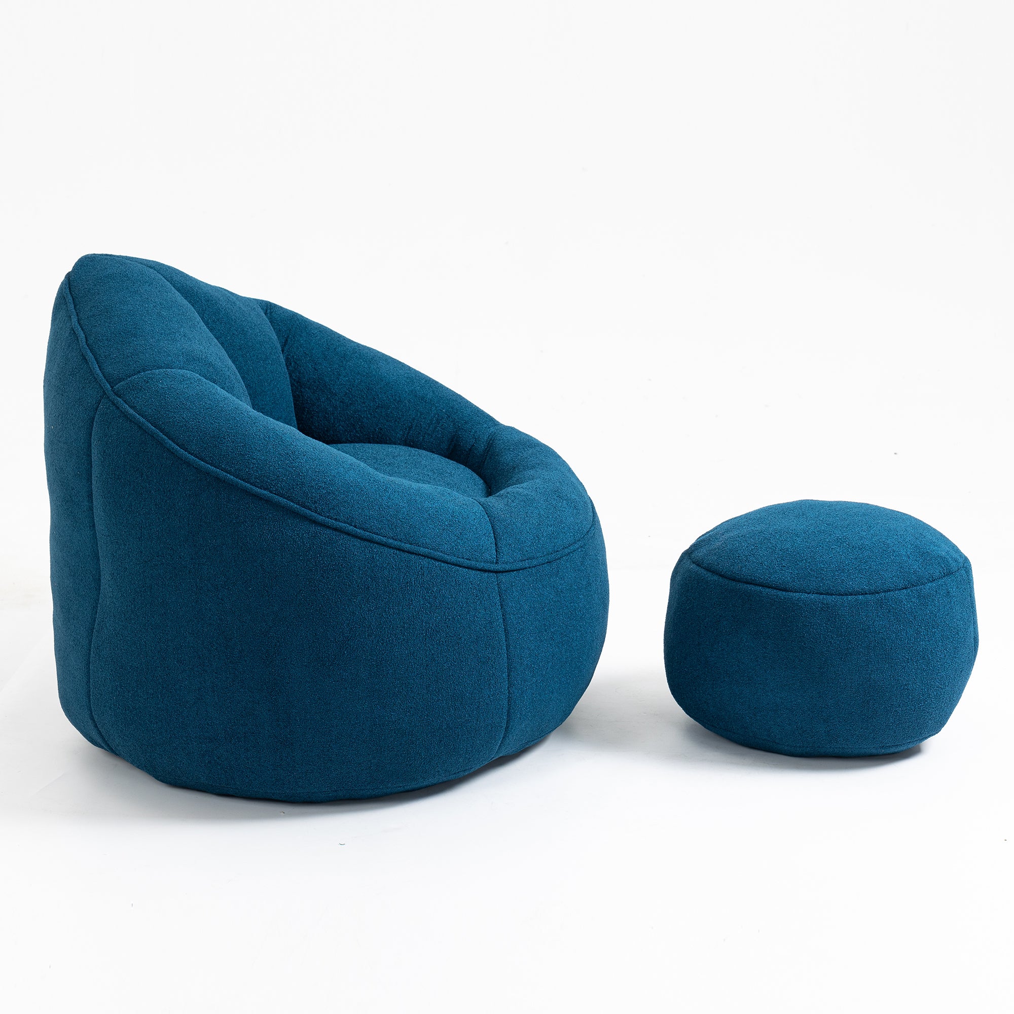 HAOYYE Bedding Bean Bag Sofa Chair High Pressure Foam Bean Bag Chair Adult Material with Padded Foam Padding Compressed Bean Bag With Footrest Sturdy Space-Saving Heavy Duty Modern Design Adults