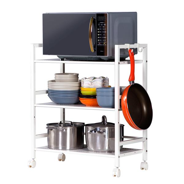 HAOYYE Widen 3-Tier Multi-Functional Storage Cart, Ivory White, Soft Cozy Warm Flannel Fleece Home Decor, Luxury Comfortable Unique Design, Premium Quality Decorative Storage Solution for Living Room, Bedroom, or Kitchen, Stylish and Versatile Cart