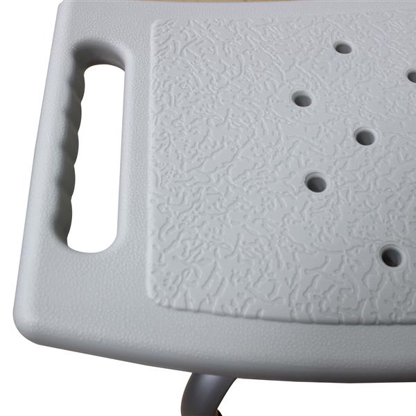 HAOYYE 1.35MM Gray Bath Chair with Simple Design Comfortable Water-Resistant Shower Seat Lightweight Non-Slip Bathroom Stool with Backrest for Home Spa and Elderly Support Easy to Clean and Assemble