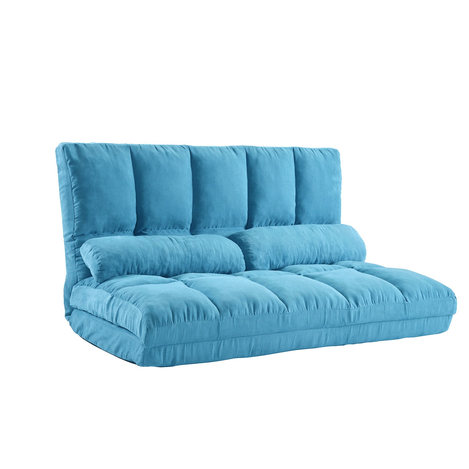 HAOYYE Double Chaise Lounge Floor Sofa with Two Pillows, Space-Saving Heavy Duty Modern Design, Comfortable Convertible Seating, Versatile and Easy to Assemble for Living Room, Office, or Apartment