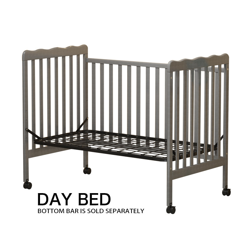 HAOYYE 3-In-1 Convertible Crib In Storm Grey, Made Of Sustainable Pinewood, Non-Toxic Finish, Comes With Locking Wheels, Wooden Nursery Furniture Sturdy Space-Saving Heavy Duty Modern Design Adults