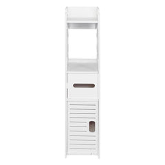 HAOYYE Bathroom Storage Shelf with Drawer and Multi-Compartment Organizer, Waterproof and Anti-Rot, White, Soft Cozy Warm Flannel Fleece Home Decor, Luxury Comfortable Unique Design, Environmental-Friendly Premium Quality Decorative Cabinet