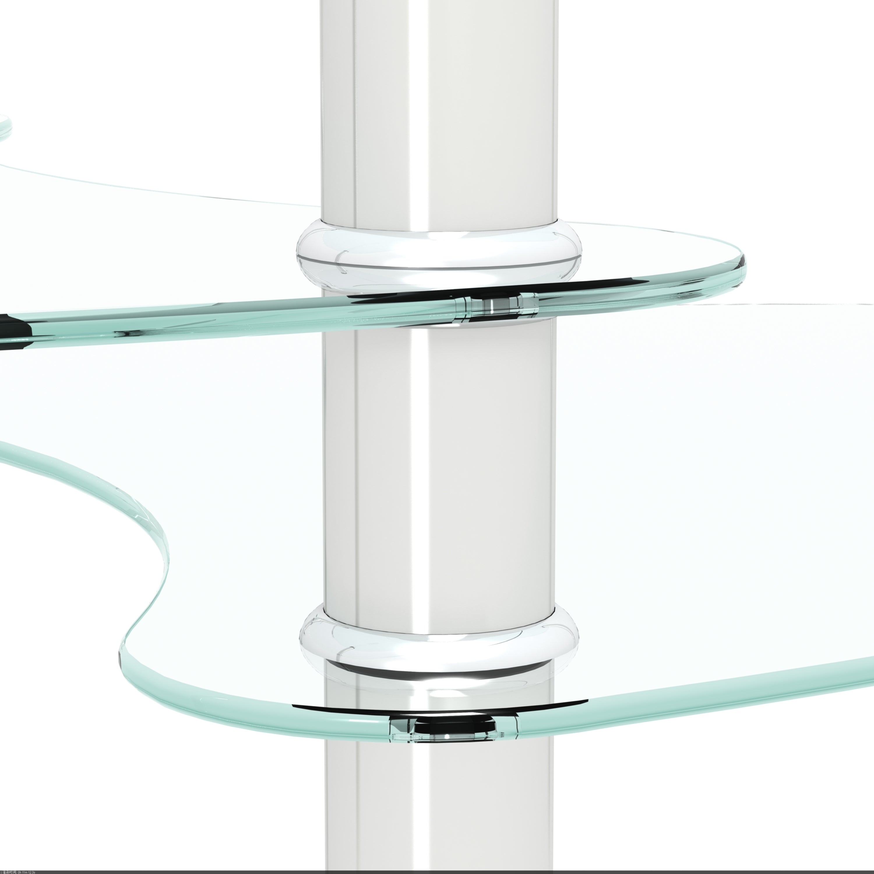 HAOYYE Transparent Oval glass coffee table, modern table with stainless steel leg, tea table 3-layer glass table for living room Sturdy Space-Saving Heavy Duty Modern Design Adults Dorm Room