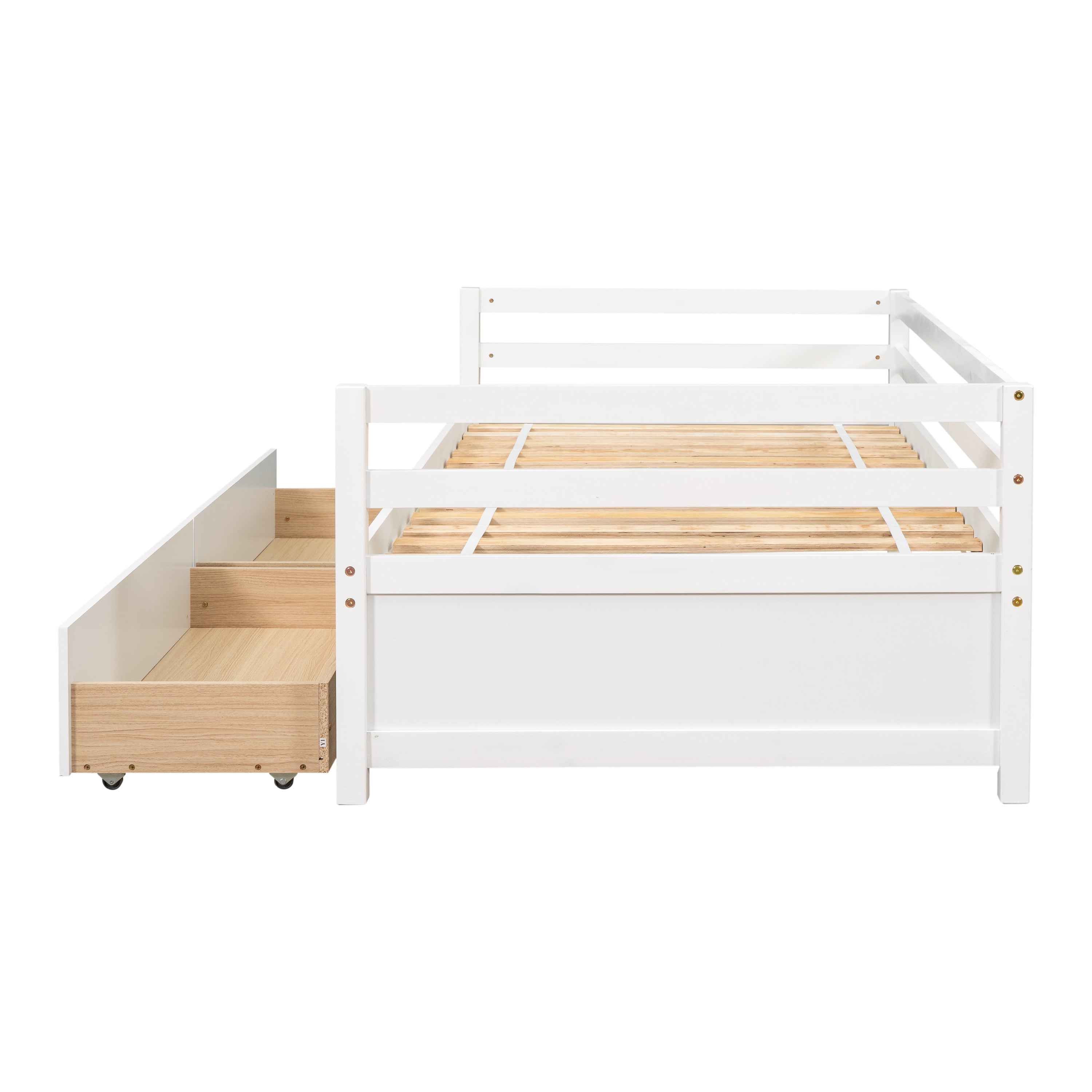 HAOYYE White Daybed with Two Storage Drawers, Sturdy Space-Saving Modern Design, Heavy Duty Construction, Easy Assembly for Adults and Dorm Rooms