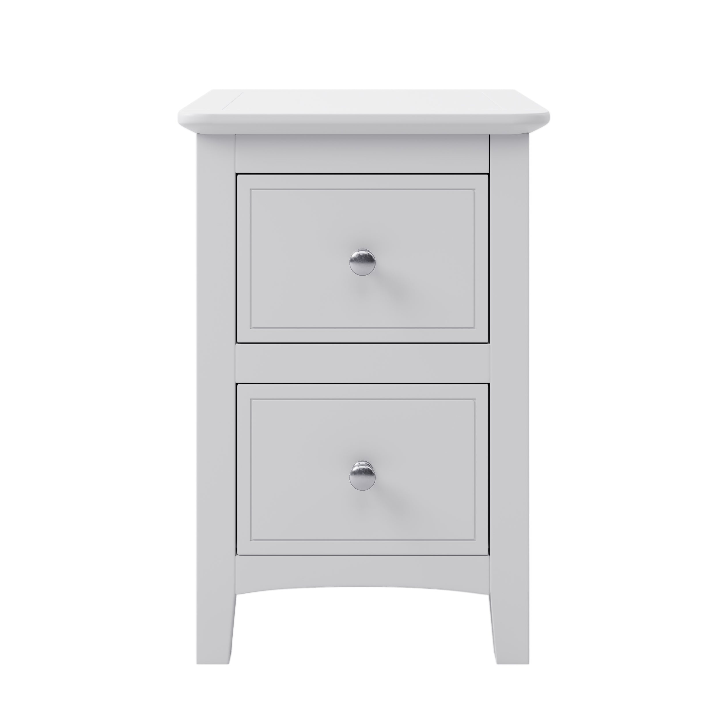 HAOYYE Solid Wood Nightstand with 2 Drawers, White Modern End Table, Sturdy Space-Saving Heavy Duty Design, Ideal for Bedroom or Dorm Room, Easy Assembly