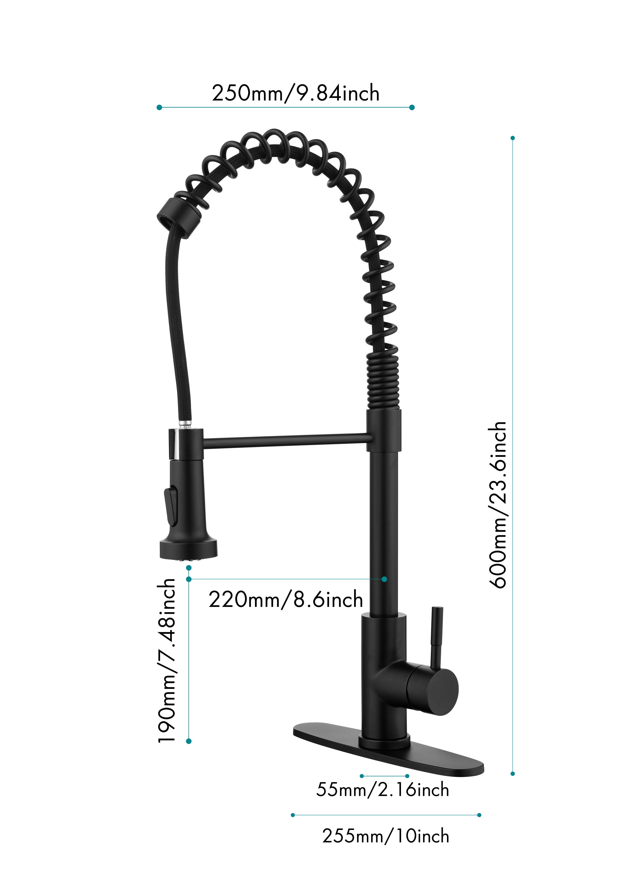 Haoyye Spring Kitchen Faucet with Pull-Out Sprayer, Stainless Steel Single Handle High Arc Sink Faucet with 360° Swivel, Anti-Corrosion Finish, Modern Space-Saving Design, Easy to Install and Clean for Home, Apartment, or Utility Kitchen