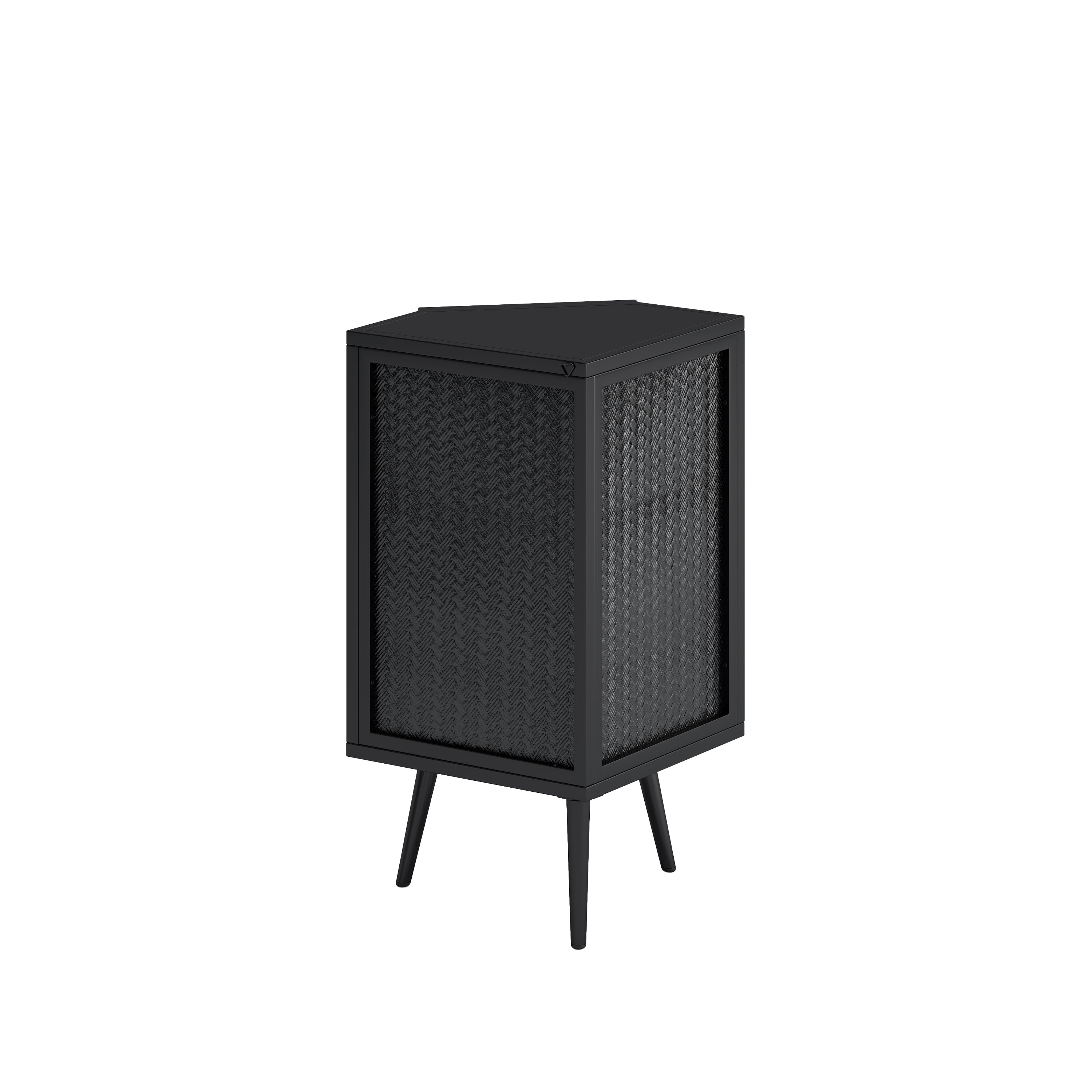 HAOYYE 22.25" Floor Coner Cabinet with Tempered Glass Door & Storage Shelves for Bathroom, Living Room, Bedroom (Black) Sturdy Space-Saving Heavy Duty Modern Design Adults Dorm Room Easy Assembly