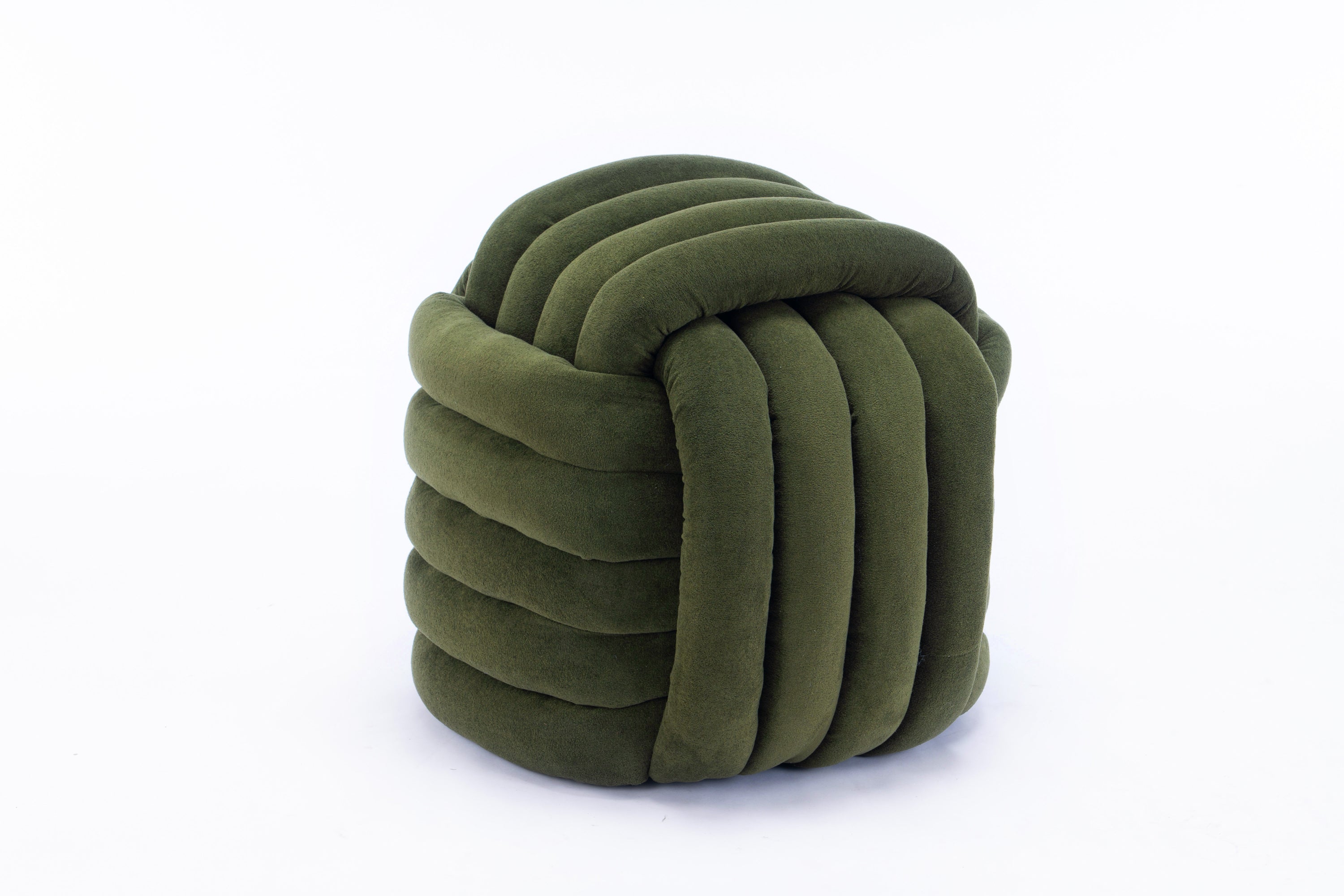 Haoyye Modern Chenille Fabric Knot Design Ottoman Makeup Stool Footstool, Comfortable and Stylish Seat, Perfect for Living Room and Bedroom, Space-Saving Heavy Duty Construction, Durable Furniture for Adults Dorm Room