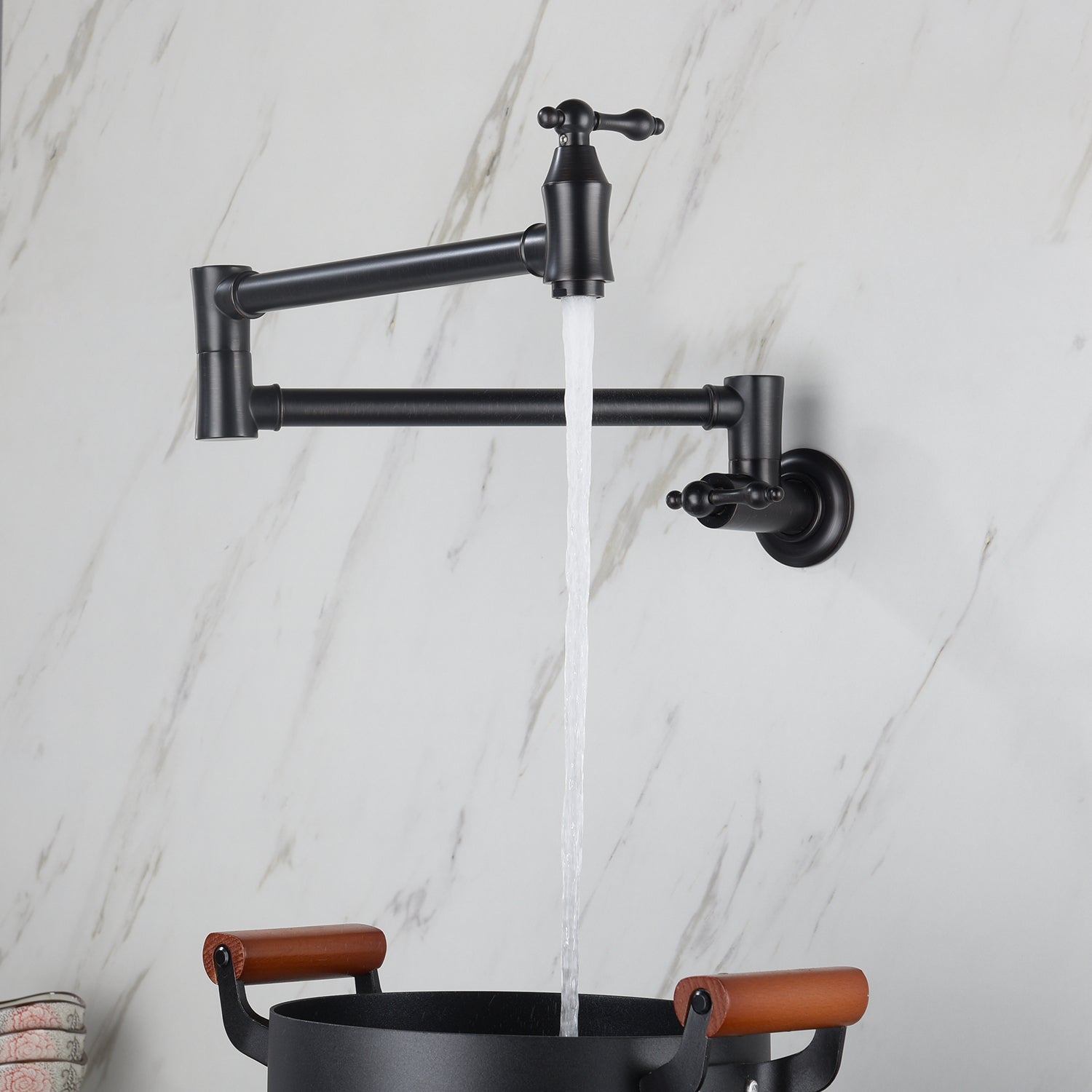 HAOYYE Wall Mount Folding Kitchen Pot Filler Faucet Sturdy Space-Saving Heavy Duty Modern Design Adults Dorm Room Easy Assembly Bedroom Furniture