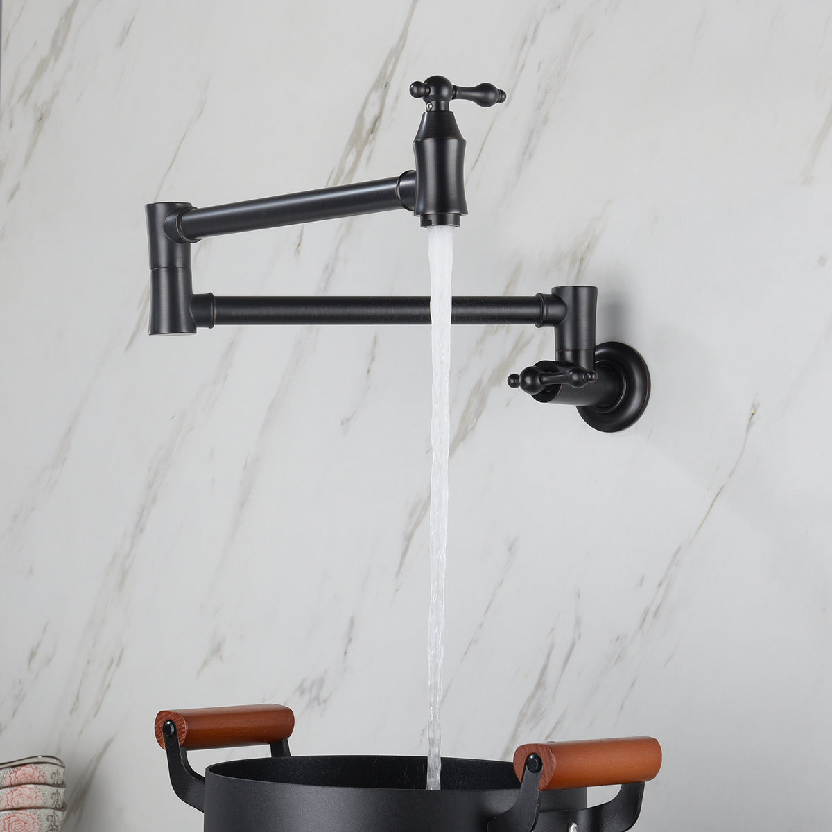 HAOYYE Wall Mount Folding Kitchen Pot Filler Faucet Sturdy Space-Saving Heavy Duty Modern Design Adults Dorm Room Easy Assembly Bedroom Furniture