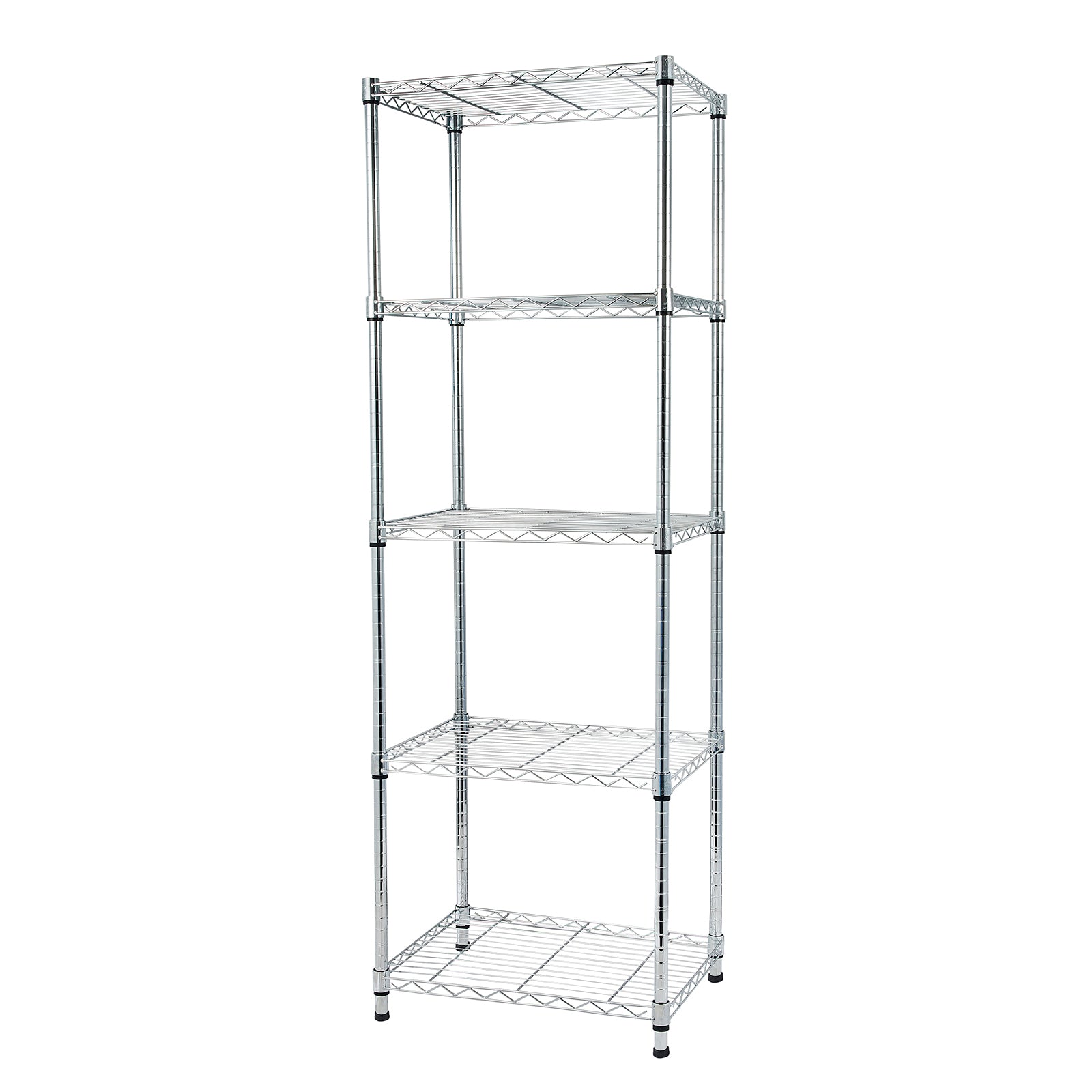 HAOYYE 5-Tier Chrome Shelving Unit, Soft Cozy Warm Flannel Fleece Home Decor, Luxury Comfortable Unique Design, Premium Quality Decorative Storage Organizer for Home Office Garage or Kitchen, Sturdy and Stylish Space-Saving Shelf