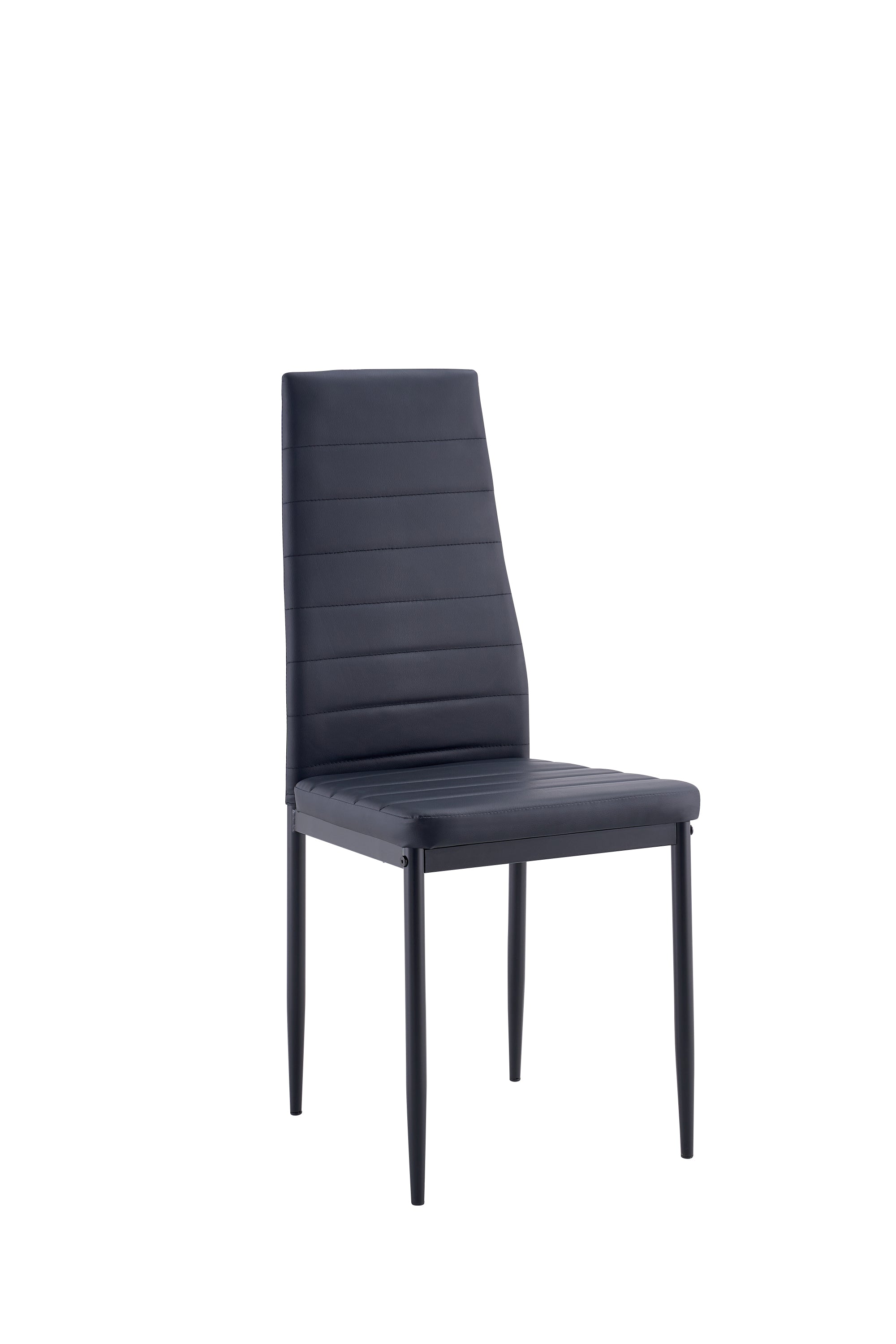 Haoyye Dining Chair Set of 4, Modern PU Leather Upholstered Chairs with Comfortable Cushioned Seats, Sturdy and Space-Saving Dining Room Chairs for Kitchen, Apartment, or Small Dining Area, Easy Assembly, Black