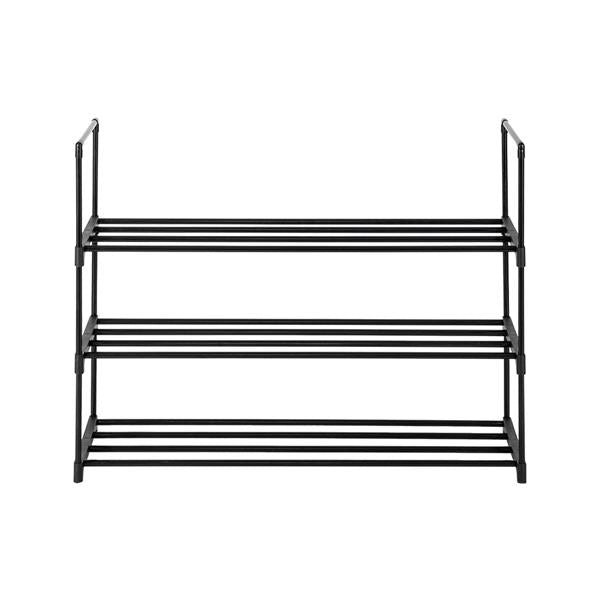 HAOYYE 3 Tiers Shoe Rack Tower Shelf Storage Organizer for Bedroom Entryway Hallway and Closet, Durable Black Color Shoe Storage Solution for Home Organization and Space Saving