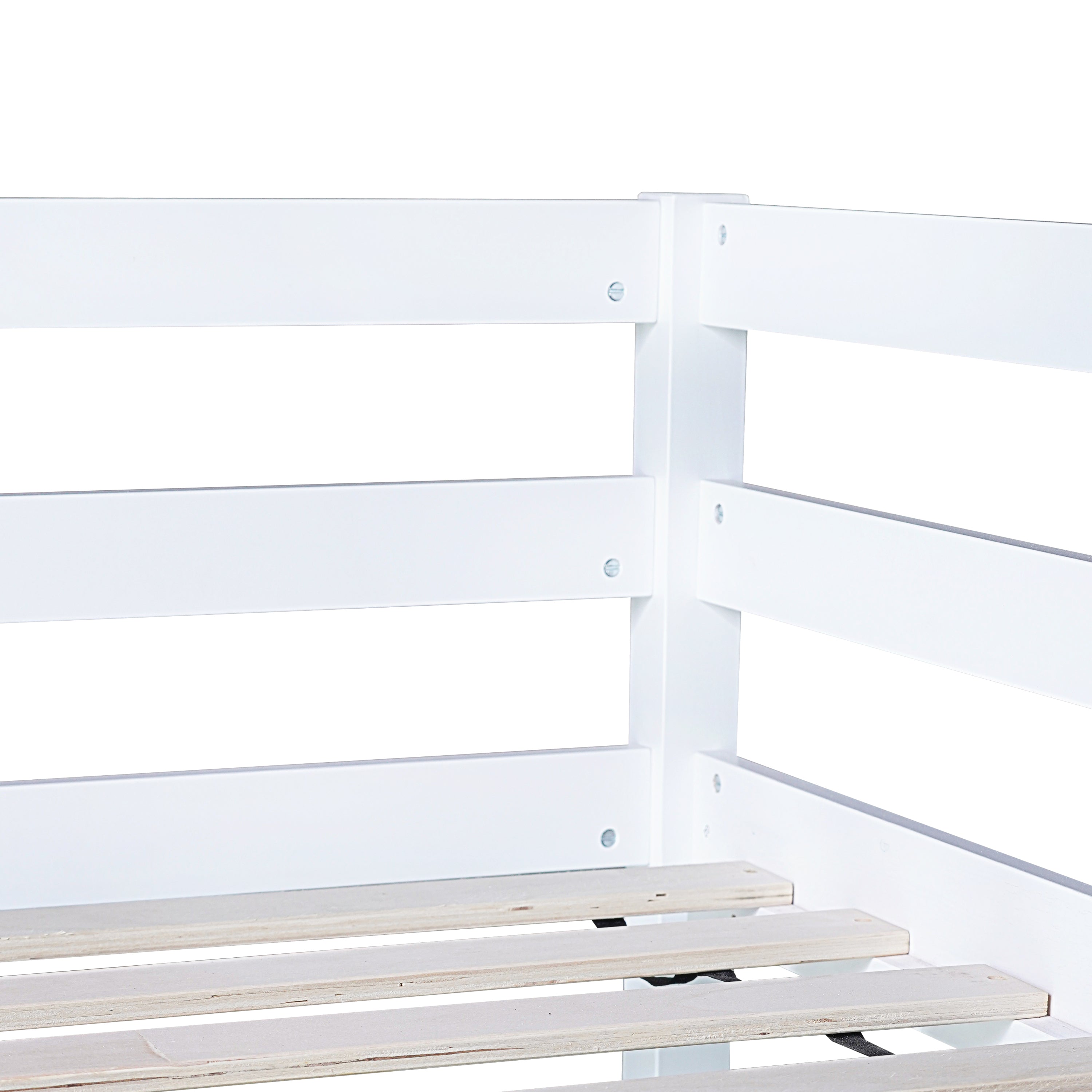HAOYYE Twin High Loft Bed, Rubber Wood Loft Bed with Safety Guardrail, built-in desk, ladder,White Sturdy Space-Saving Heavy Duty Modern Design Adults Dorm Room Easy Assembly Bedroom Furniture