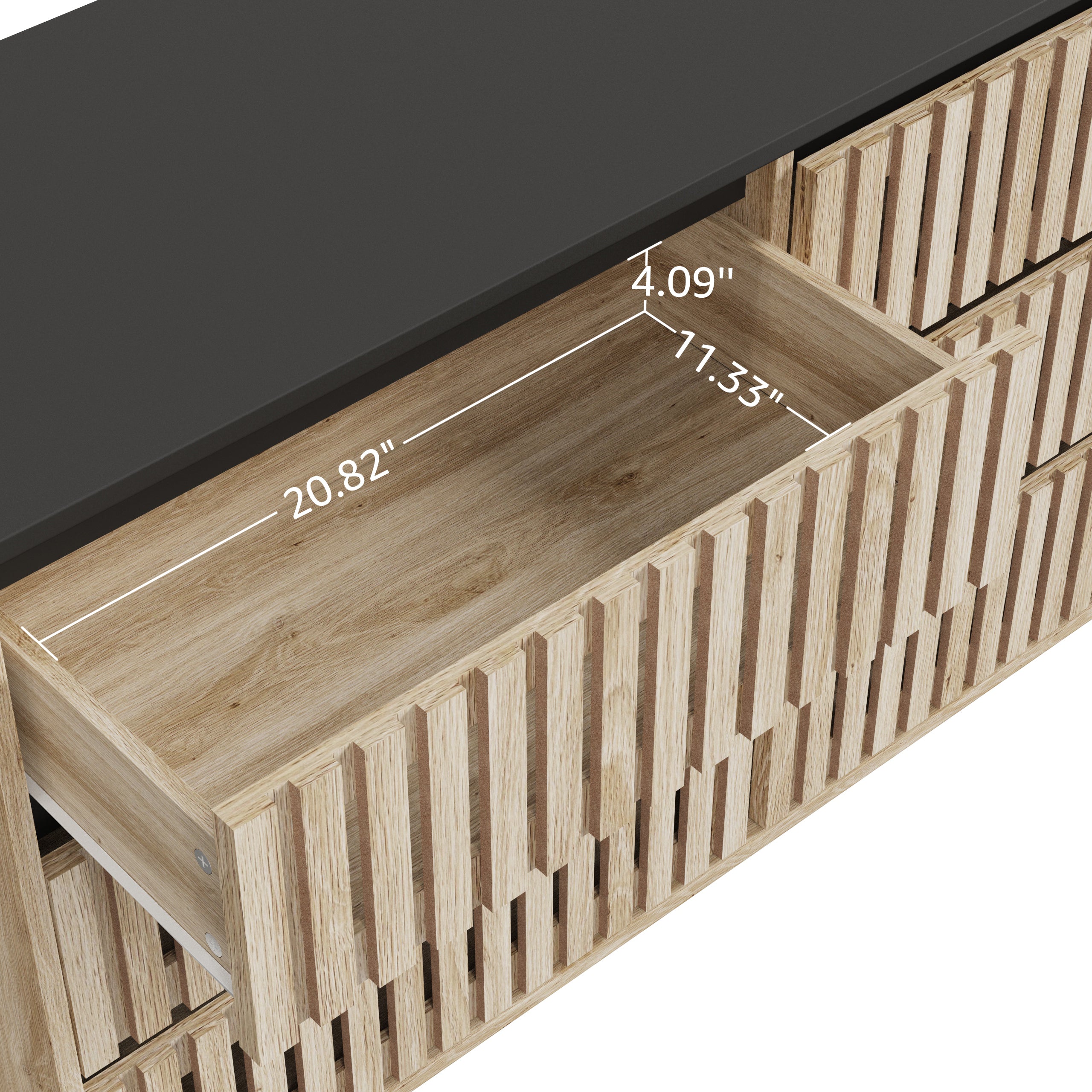 HAOYYE Bedroom Storage Cabinet, Modern Minimalist Six-Drawer Cabinet with Large Capacity, Two-Tone Design, Sturdy Space-Saving Heavy Duty Construction, Ideal for Adults and Dorm Rooms, Easy Assembly