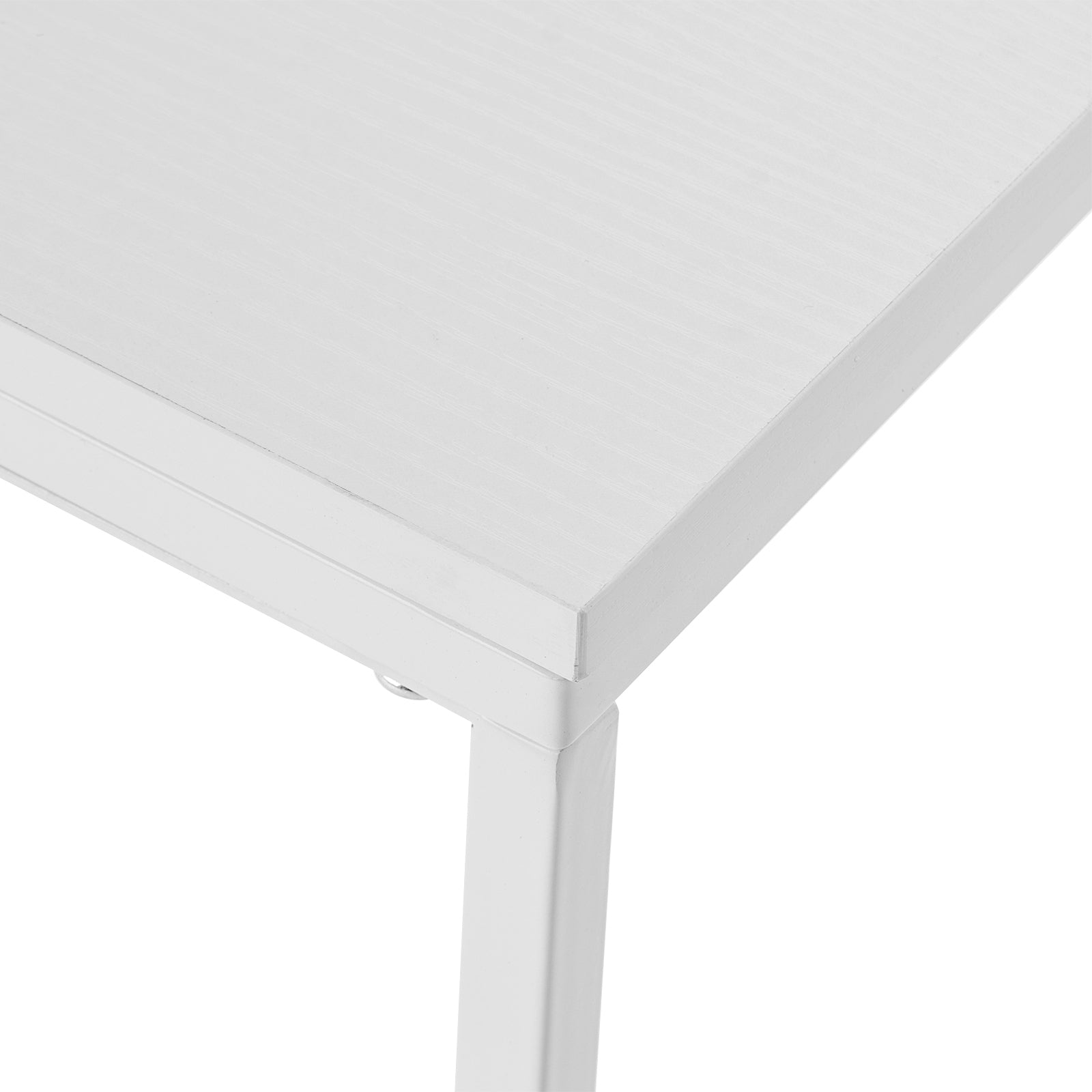 HAOYYE C-Type Single Layer MDF Iron Rectangle Side Table, White Triamine Finish, Soft Cozy Design, Premium Quality, Luxury Home Decor, Comfortable & Modern Accent Table for Living Room, Bedroom, Office, Decorative and Durable