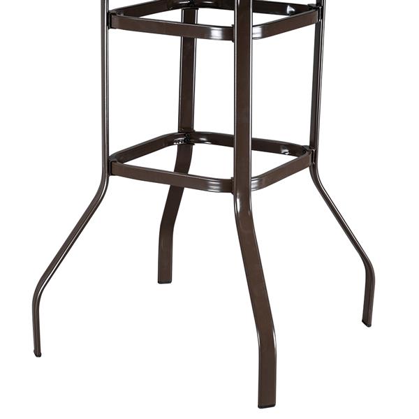 HAOYYE Wrought Iron Glass High Bar Table, Modern Patio Bar Table with Matte Brown Frame and Tempered Glass, Stylish and Durable, Perfect for Outdoor or Indoor Dining, Bars, and Restaurants