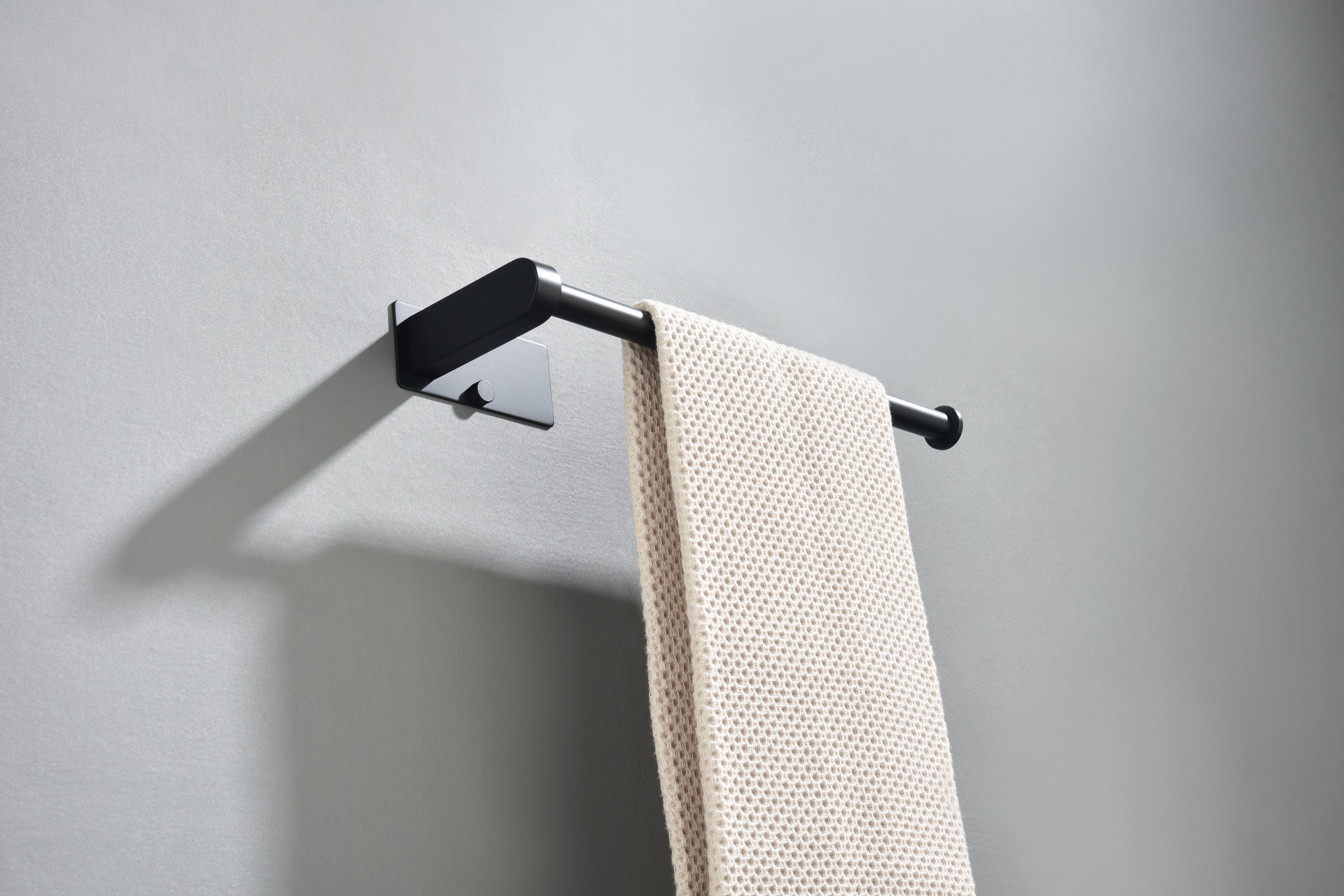 HAOYYE 2 Pack Paper Towel Holder Wall Mount, Black Paper Towel Holder Under Cabinet, Self Adhesive Paper Towel Holders, Kitchen Towel Holder for Kitchen Organization and Storage (12inch, 2 Pack) Sturdy