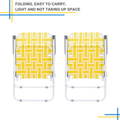 HAOYYE 2pcs Folding Beach Chairs, Steel Tube PP Webbing, Lightweight and Comfortable Chairs for Outdoor Relaxation, Ideal for Beach, Picnic, Camping, and Outdoor Activities