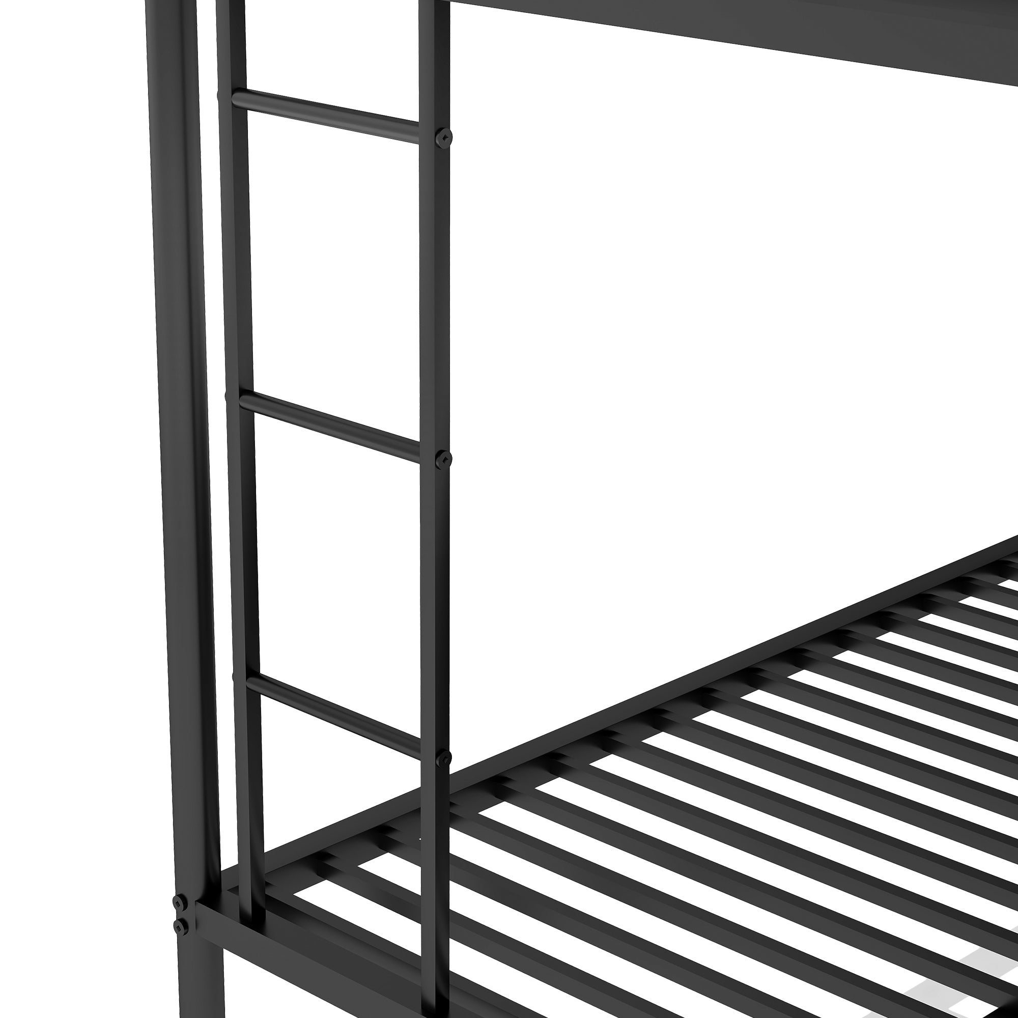 HAOYYE Twin over Full Bed with Sturdy Steel Frame, Bunk Bed with Twin Size Trundle, Two-Side Ladders, Black Space-Saving Heavy Duty Modern Design Easy Assembly Durable Stylish Versatile