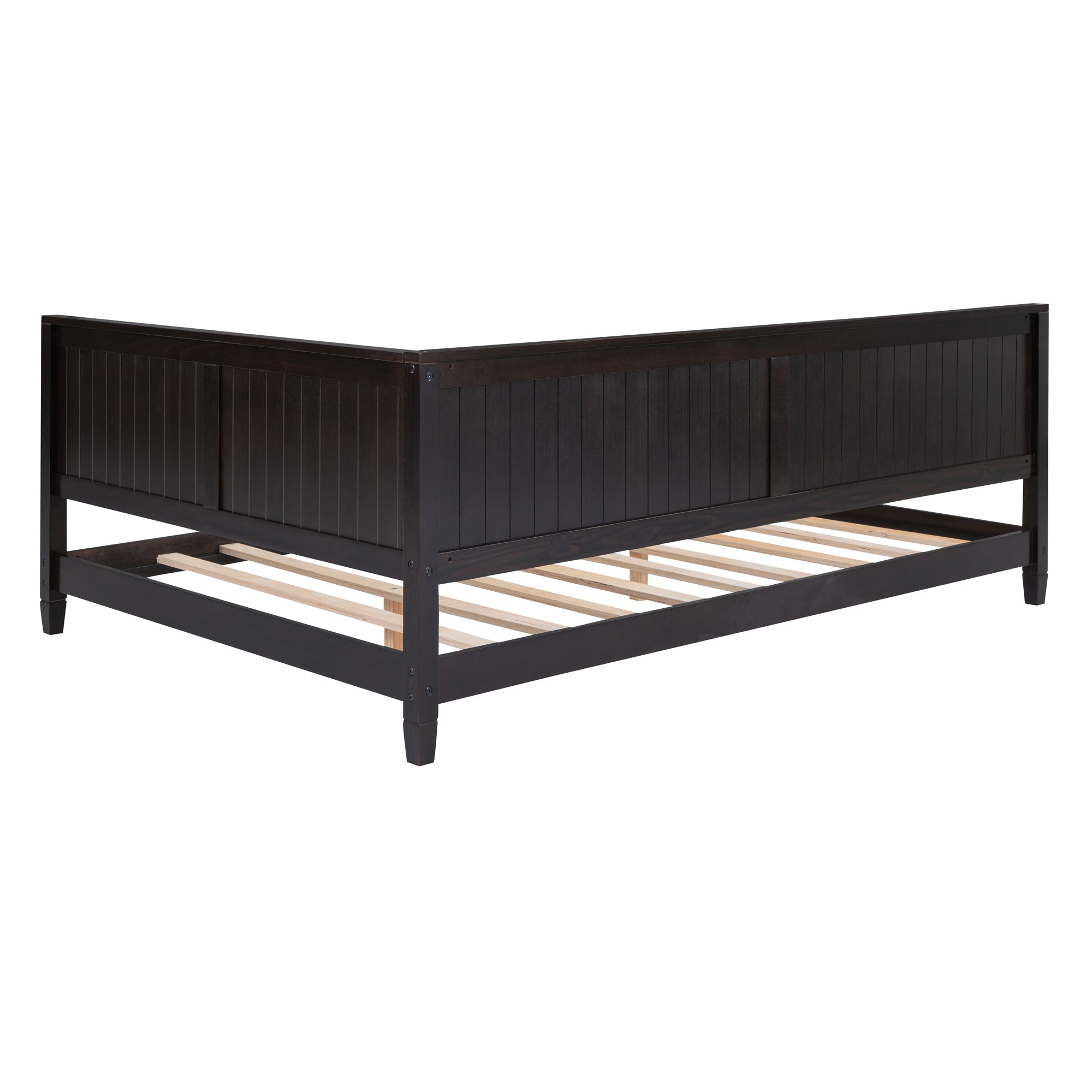 HAOYYE Full Size Wood Daybed/Sofa Bed, Espresso Durable Space-Saving Heavy Duty Modern Design for Adults Dorm Room Easy Assembly Bedroom Furniture