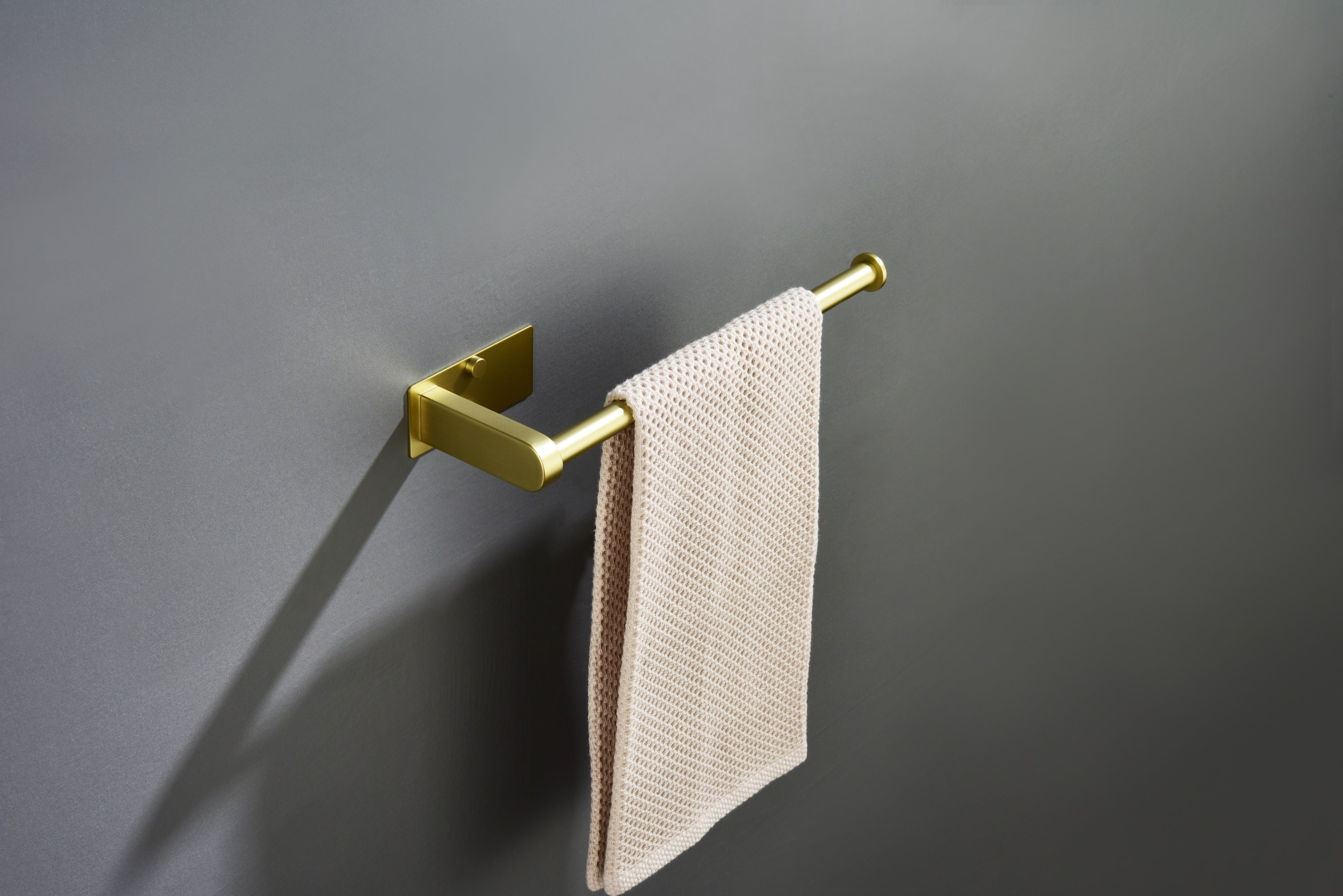 HAOYYE 2 Pack Paper Towel Holder Wall Mount, Brushed gold Paper Towel Holder Under Cabinet, Self Adhesive Paper Towel Holders, Kitchen Towel Holder for Kitchen Organization and Storage (12inch, 2 Pack)