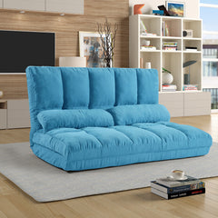 HAOYYE Double Chaise Lounge Floor Sofa with Two Pillows, Space-Saving Heavy Duty Modern Design, Comfortable Convertible Seating, Versatile and Easy to Assemble for Living Room, Office, or Apartment