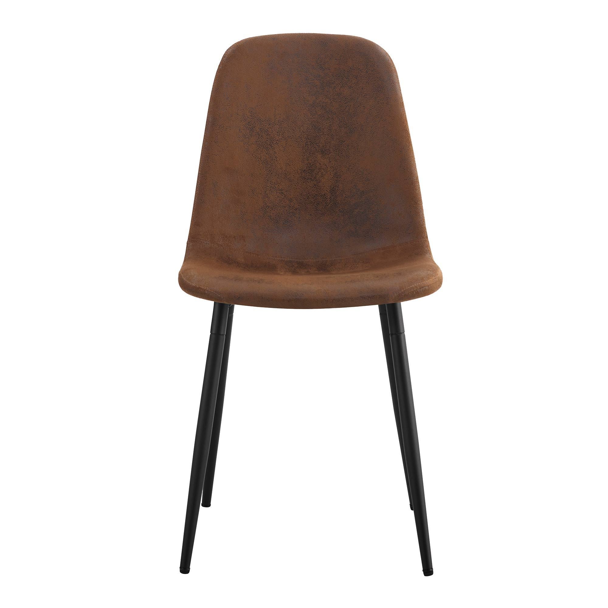 HAOYYEModern Mid-Century Style Restaurant Side Chairs with Cushioned Seats and Black Metal Legs, Comfortable for Kitchen, Dining Room, Lounge, and Farmhouse Use, Sturdy, Space-Saving, and Durable Design