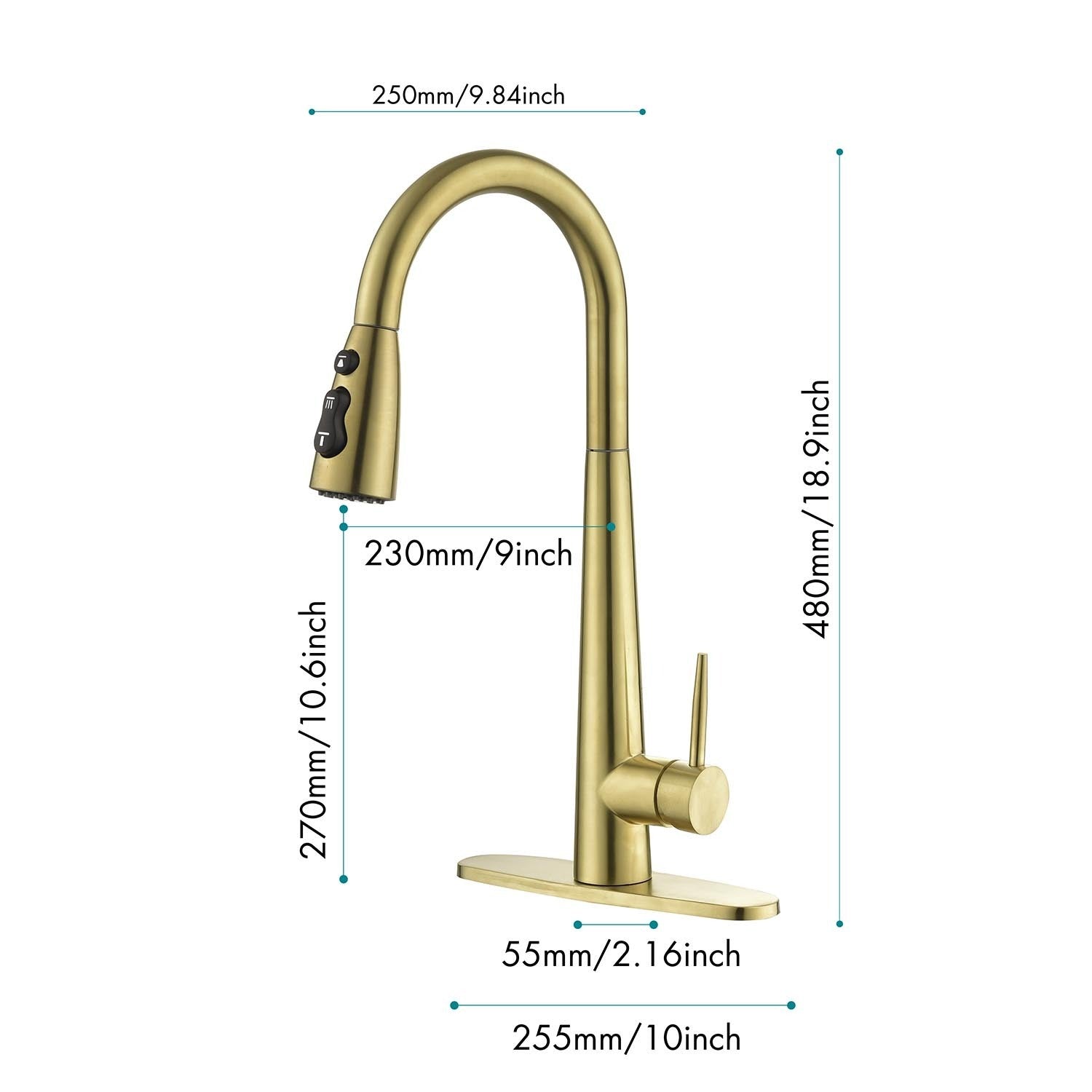 HAOYYE Kitchen Faucet with Pull Down Sprayer Sturdy Space-Saving Heavy Duty Modern Design Adults Dorm Room Easy Assembly Bedroom Furniture