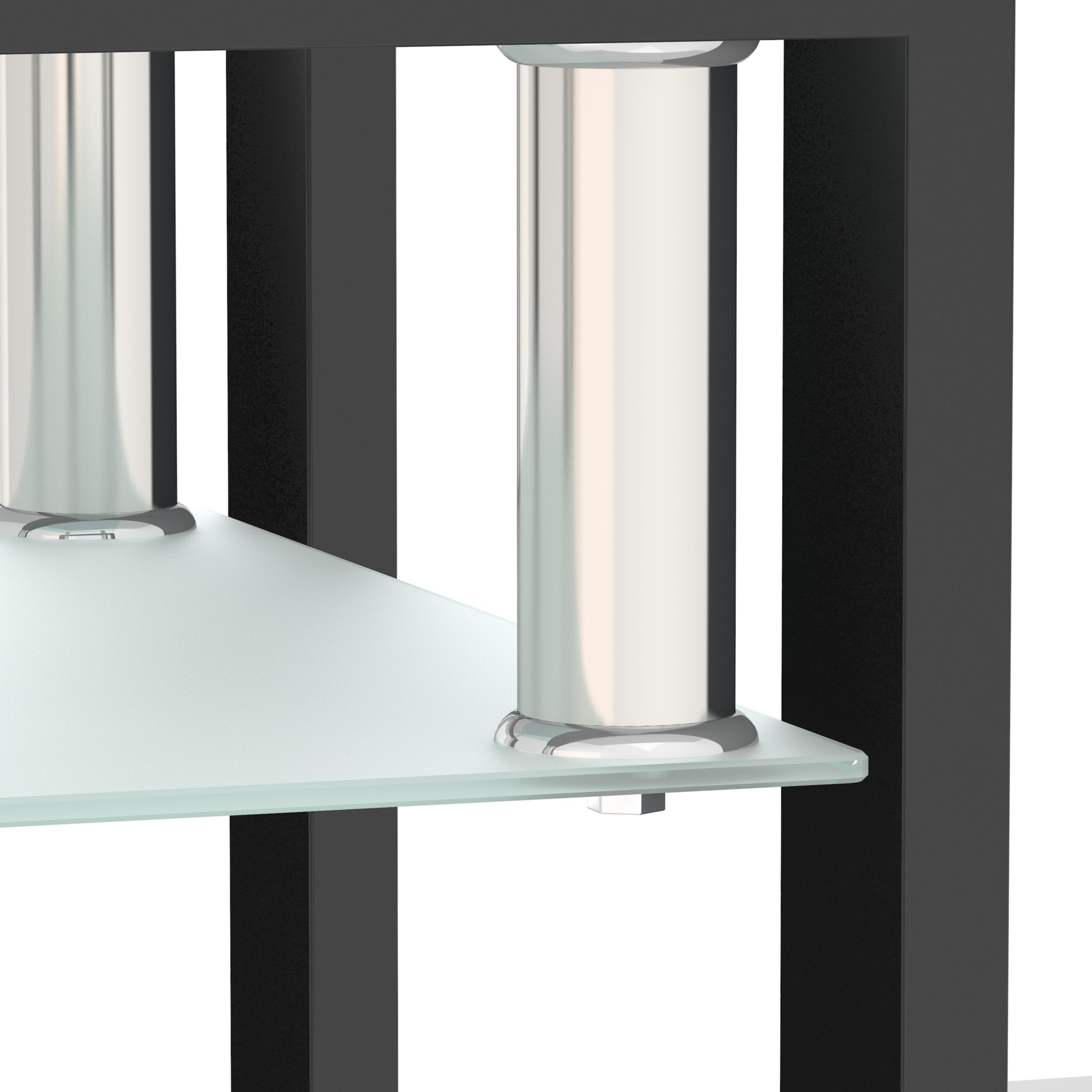 HAOYYE Set of 2, Modern Tempered Glass Tea Table Coffee Table End Table, Square Table for Living Room, Transparent/Black Sturdy Space-Saving Heavy Duty Modern Design Adults Dorm Room Easy Assembly