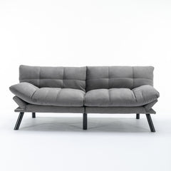 HAOYYE Light Grey Convertible Folding Modern sofa Bed Sturdy Space-Saving Heavy Duty Modern Design Adults Dorm Room Easy Assembly Bedroom Furniture