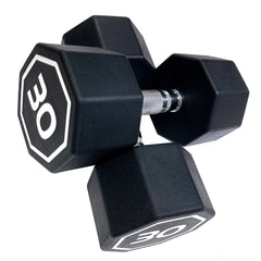 HAOYYE Premium  30 Lbs Octagonal Dumbbells with Chrome Plated Knurled Handles and Large Number Markings Durable RPE Coated Weights for Strength Training Push Ups Full Body Workouts and Home Gym Fitness Exercises