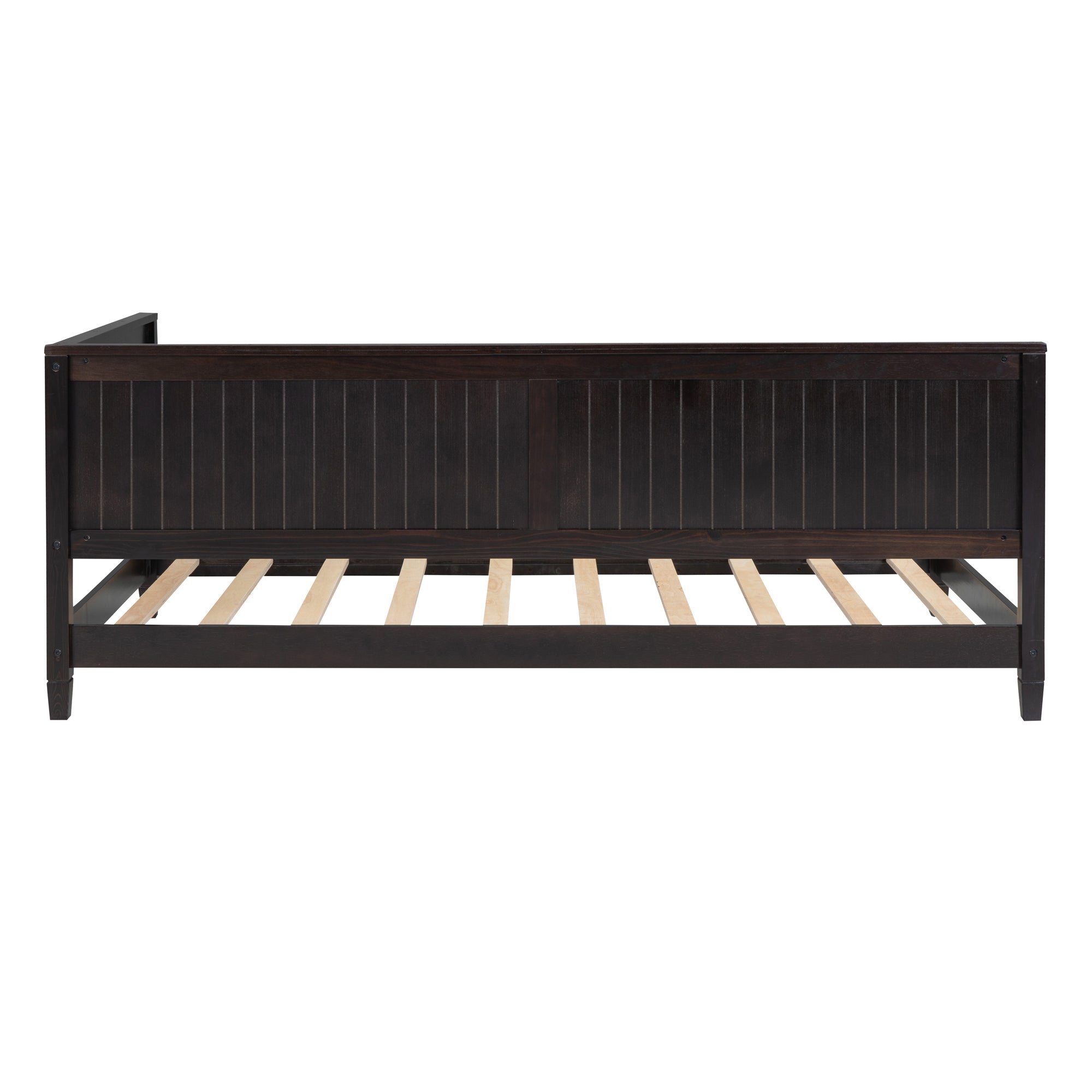 HAOYYE Twin Size Wood Daybed/Sofa Bed, Espresso Sturdy Space-Saving Heavy Duty Modern Design Adults Dorm Room Easy Assembly Bedroom Furniture
