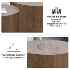 HAOYYE MDF Side Table with Ash, Oak, or Walnut Veneer, Versatile Coffee Table, End Table, or Ottoman, Sturdy and Durable Heavy Duty Design, Modern Stylish Home Furniture, Easy Assembly, Space-Saving for Living Room or Bedroom