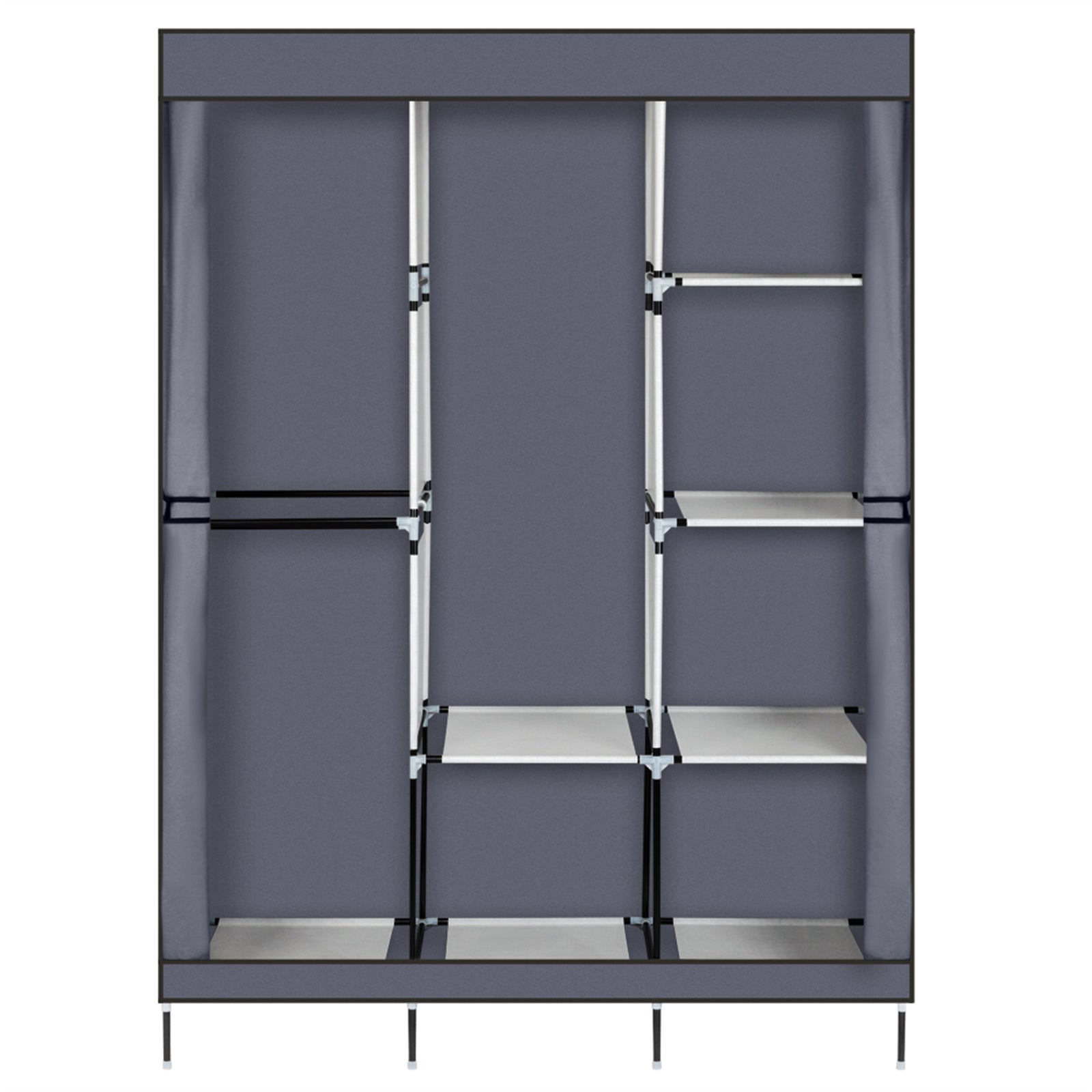 HAOYYE 71" Portable Closet Wardrobe Storage Organizer with Shelves, Durable Non-Woven Fabric Cover, Spacious Space-Saving Clothes Rack, Modern Versatile Design, Premium Quality, Stylish Gray Look