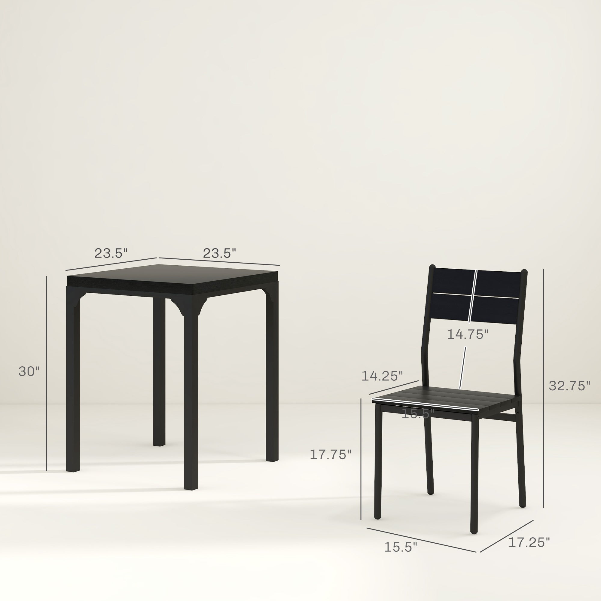 HAOYYE Modern Dining Table and Chairs Set for Kitchen or Dining Room, Space Saving Design with Sturdy Metal Frame and Wood Finish, Ideal for Apartment, Home, Office, or Small Spaces