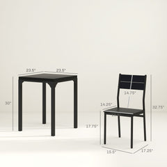 HAOYYE Modern Dining Table and Chairs Set for Kitchen or Dining Room, Space Saving Design with Sturdy Metal Frame and Wood Finish, Ideal for Apartment, Home, Office, or Small Spaces